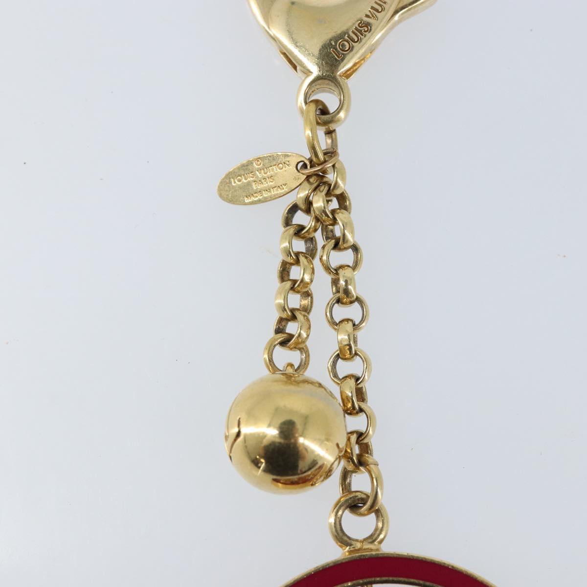 LOUIS VUITTON Fully Flower Charm metal Red Gold M67128 LV Auth LNZ728