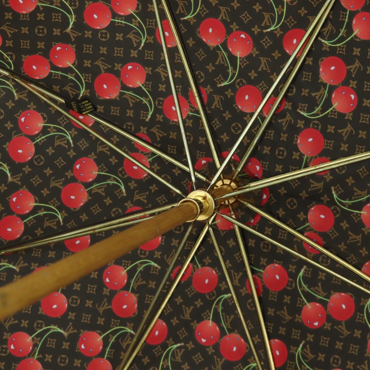 LOUIS VUITTON Monogram Cherry Umbrella Polyester Wood M70125 LV Auth LNZ750V
