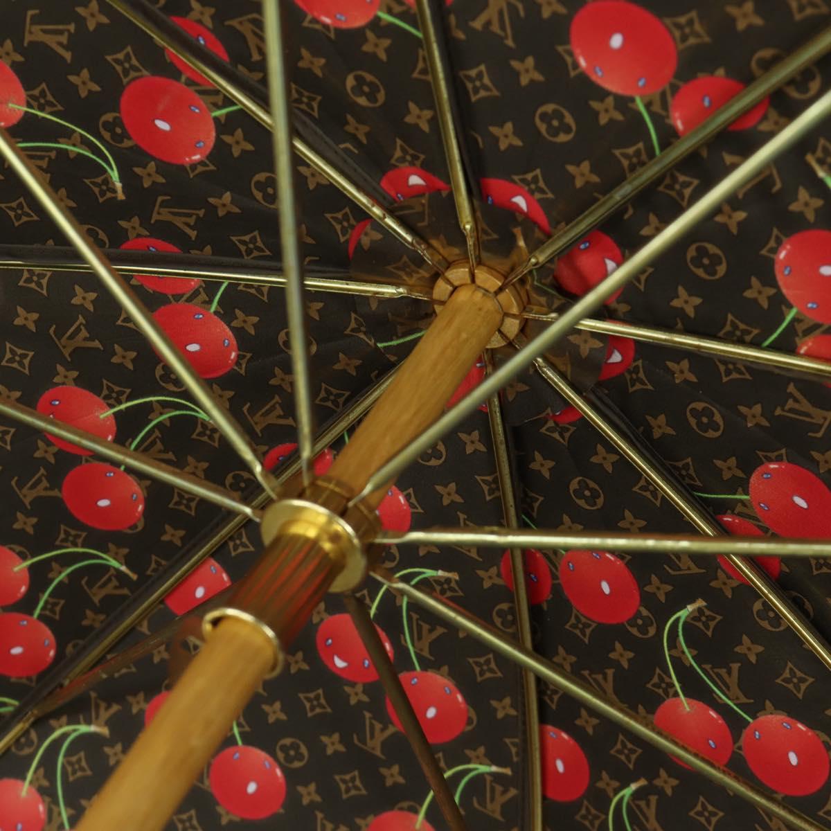 LOUIS VUITTON Monogram Cherry Umbrella Polyester Wood M70125 LV Auth LNZ750V