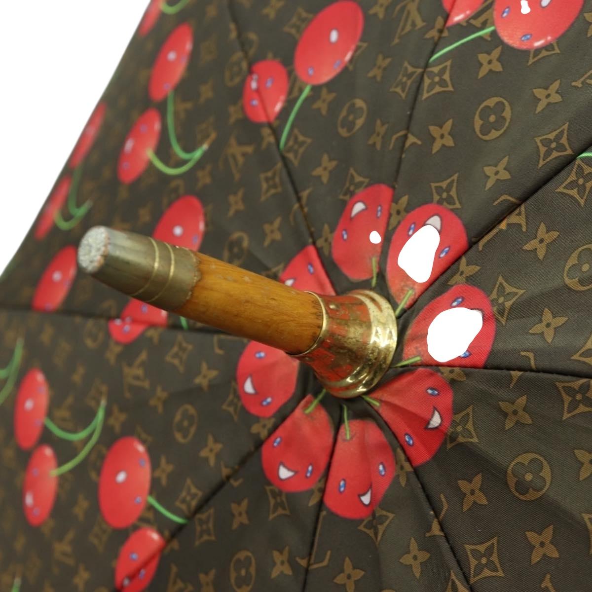 LOUIS VUITTON Monogram Cherry Umbrella Polyester Wood M70125 LV Auth LNZ750V