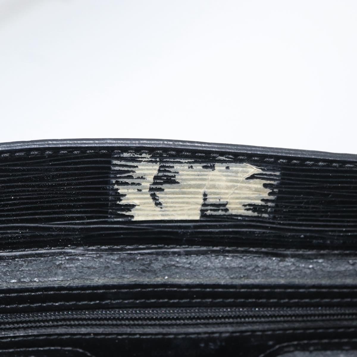 LOUIS VUITTON Epi Sac Plat PM Hand Bag Black M58658 LV Auth LNZ753