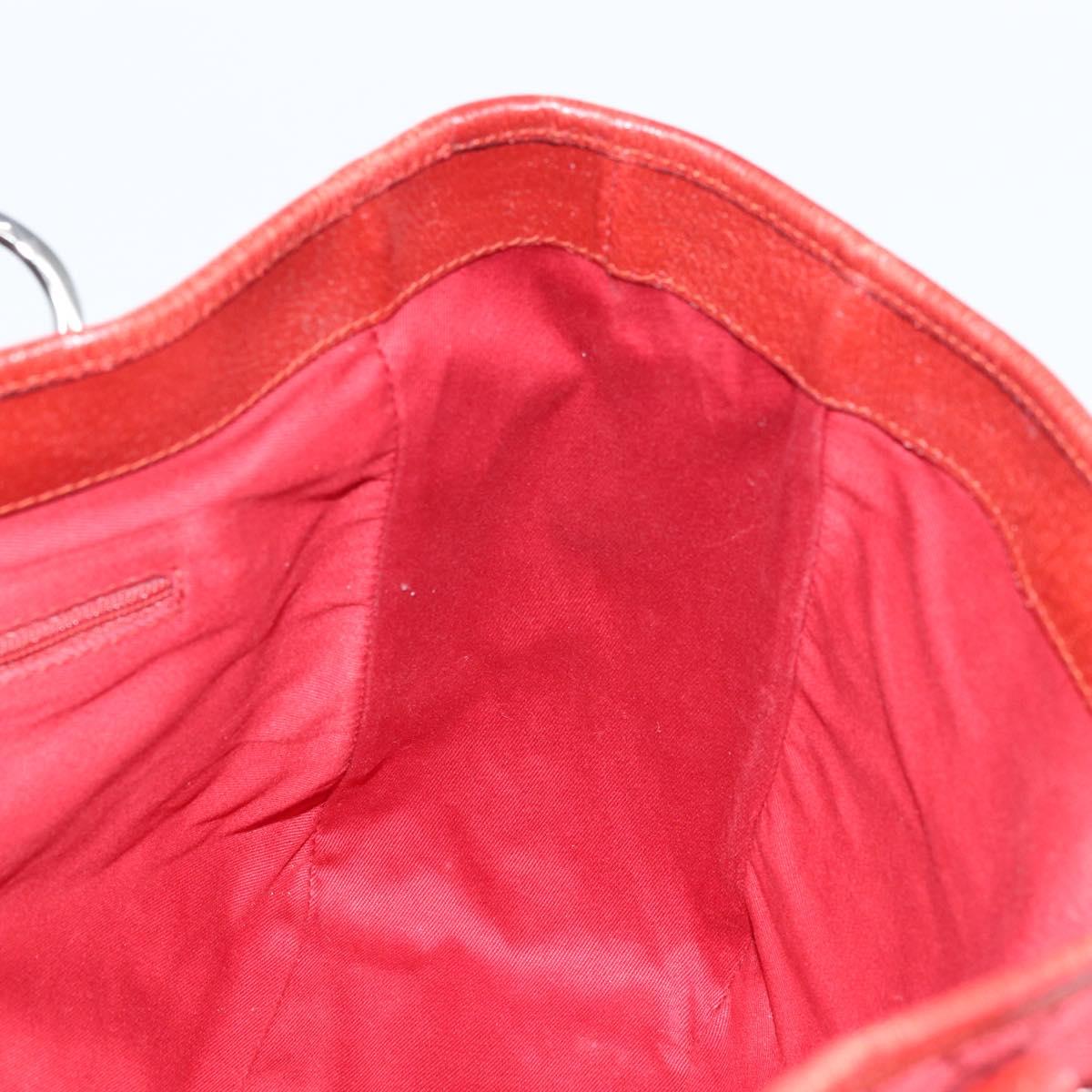 GUCCI GG Canvas Tote Bag Red Silver 113019 Auth LNZ757