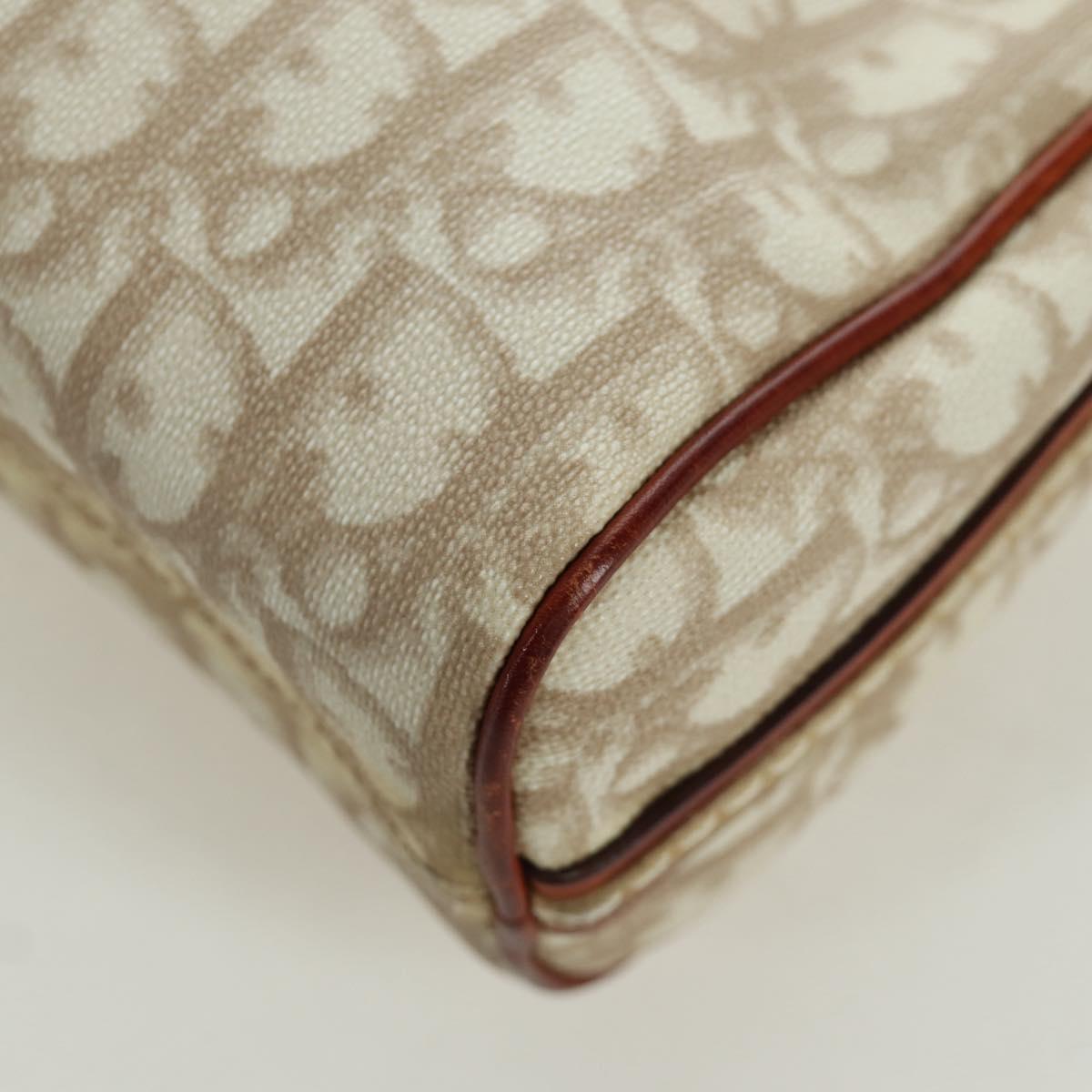 Christian Dior Trotter Canvas Romantic Bag PVC Ivory Silver Auth LNZ758SAV
