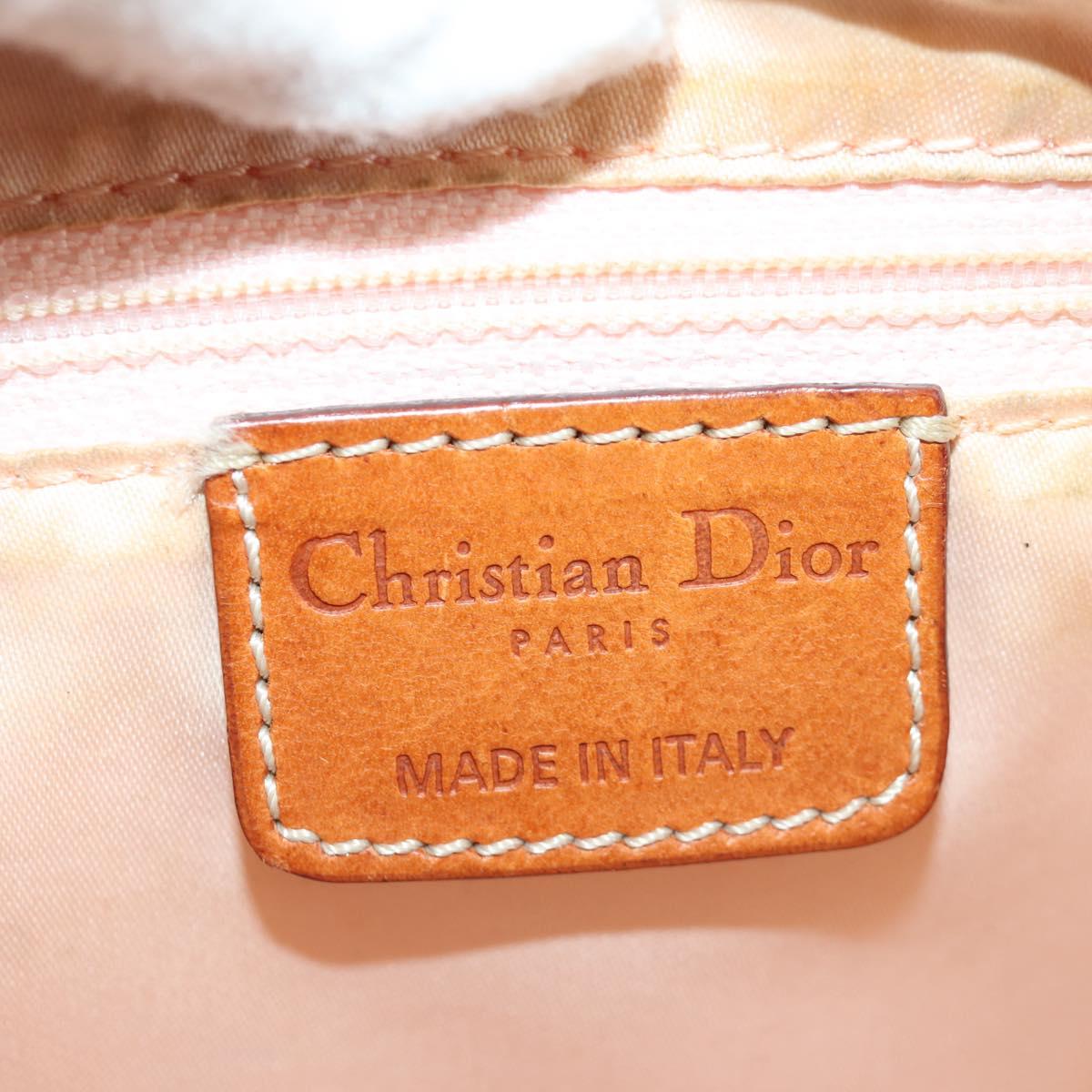 Christian Dior Trotter Canvas Romantic Bag PVC Ivory Silver Auth LNZ758SAV