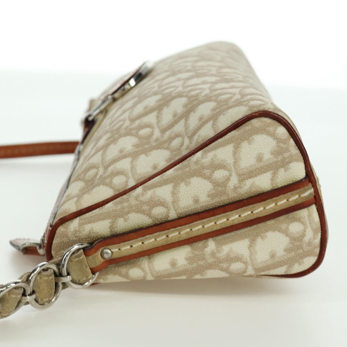 Christian Dior Trotter Canvas Romantic Bag PVC Ivory Silver Auth LNZ758SAV