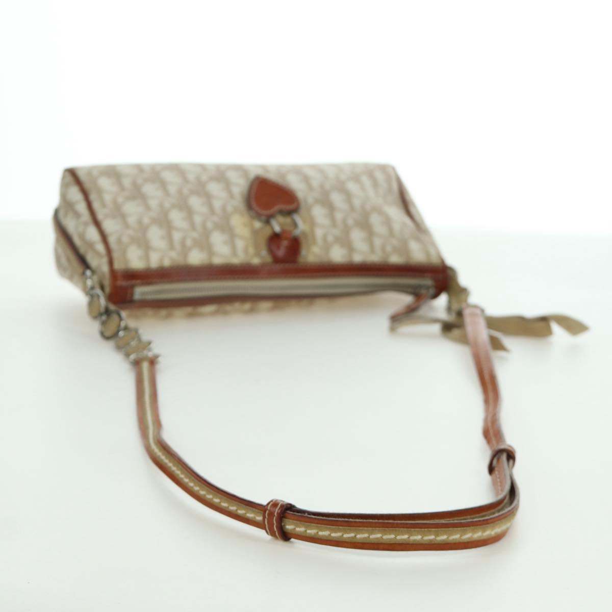 Christian Dior Trotter Canvas Romantic Bag PVC Ivory Silver Auth LNZ758SAV