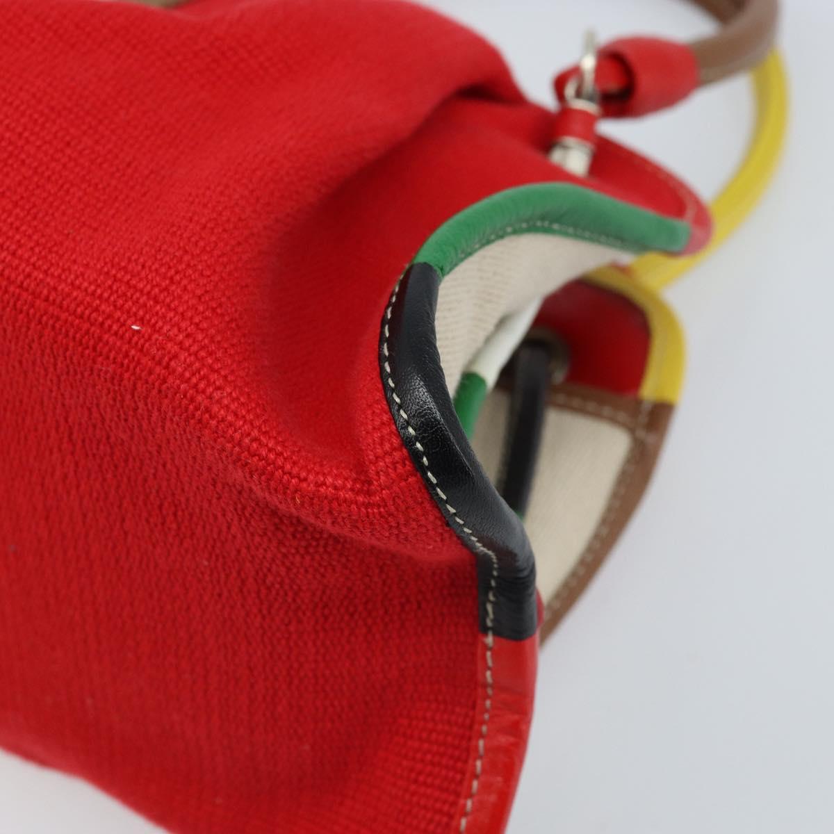 BOTTEGA VENETA Hand Bag Canvas Outlet Multicolor Silver Auth LNZ759V