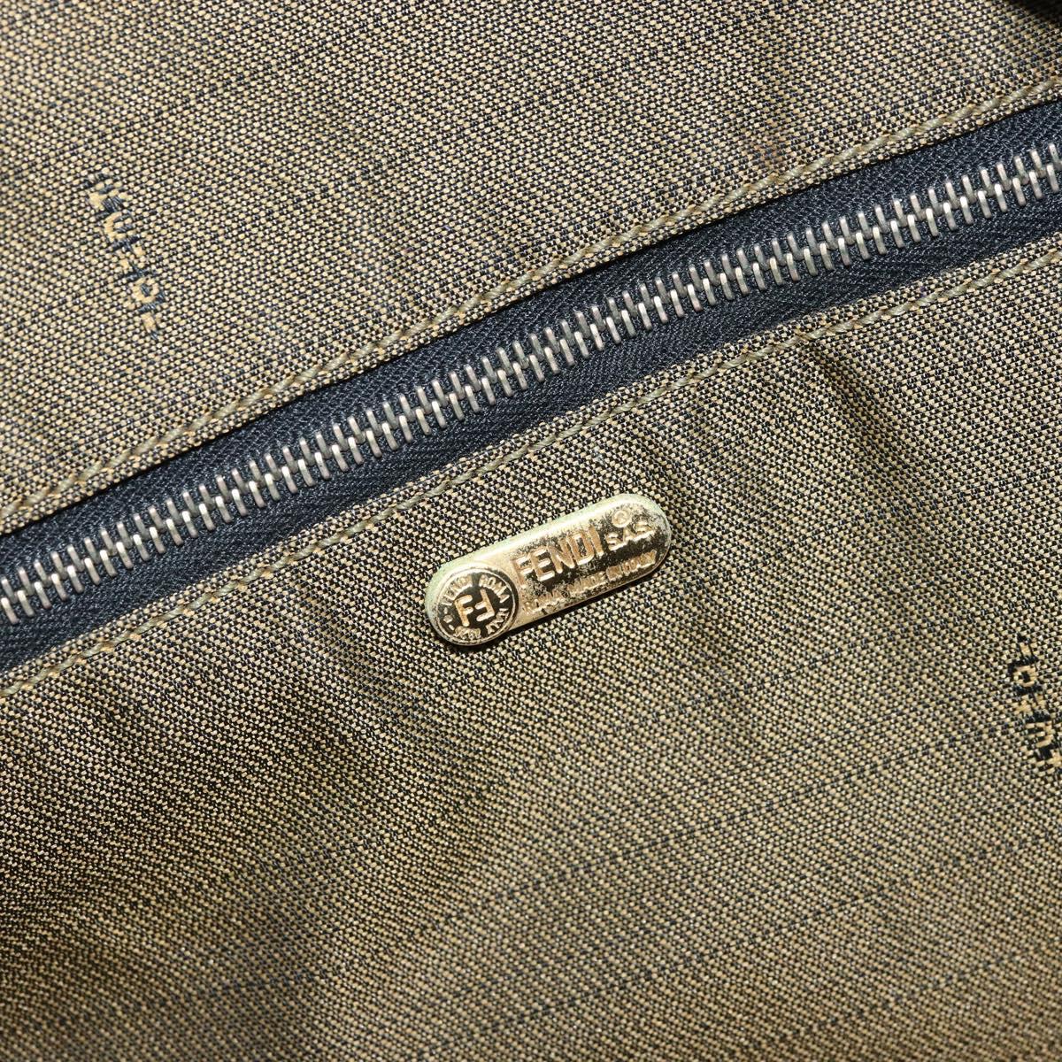 FENDI Zucca Canvas Hand Bag Brown Black Auth LNZ770
