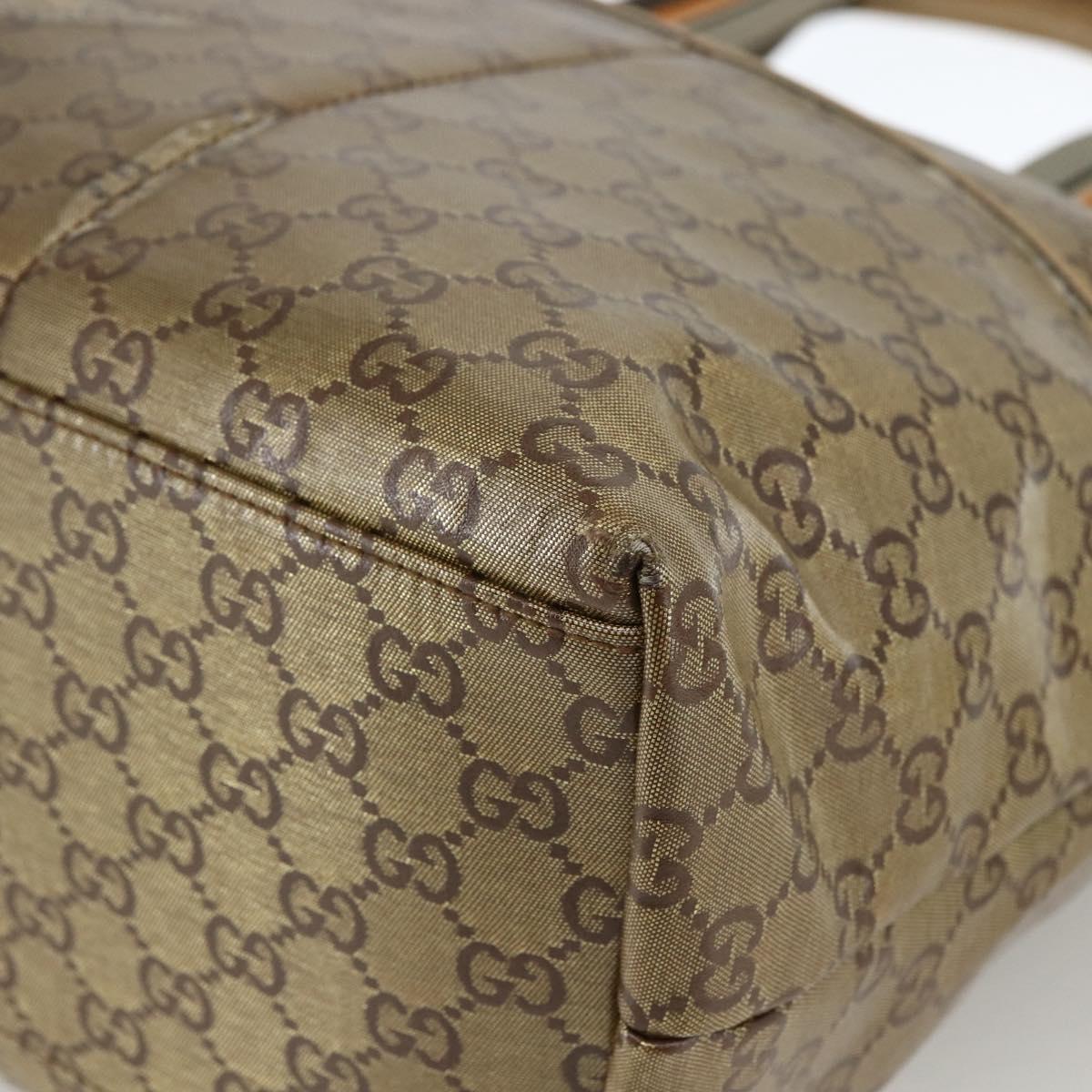 GUCCI GG Crystal Tote Bag Coated Canvas Beige 155524 Auth LNZ771