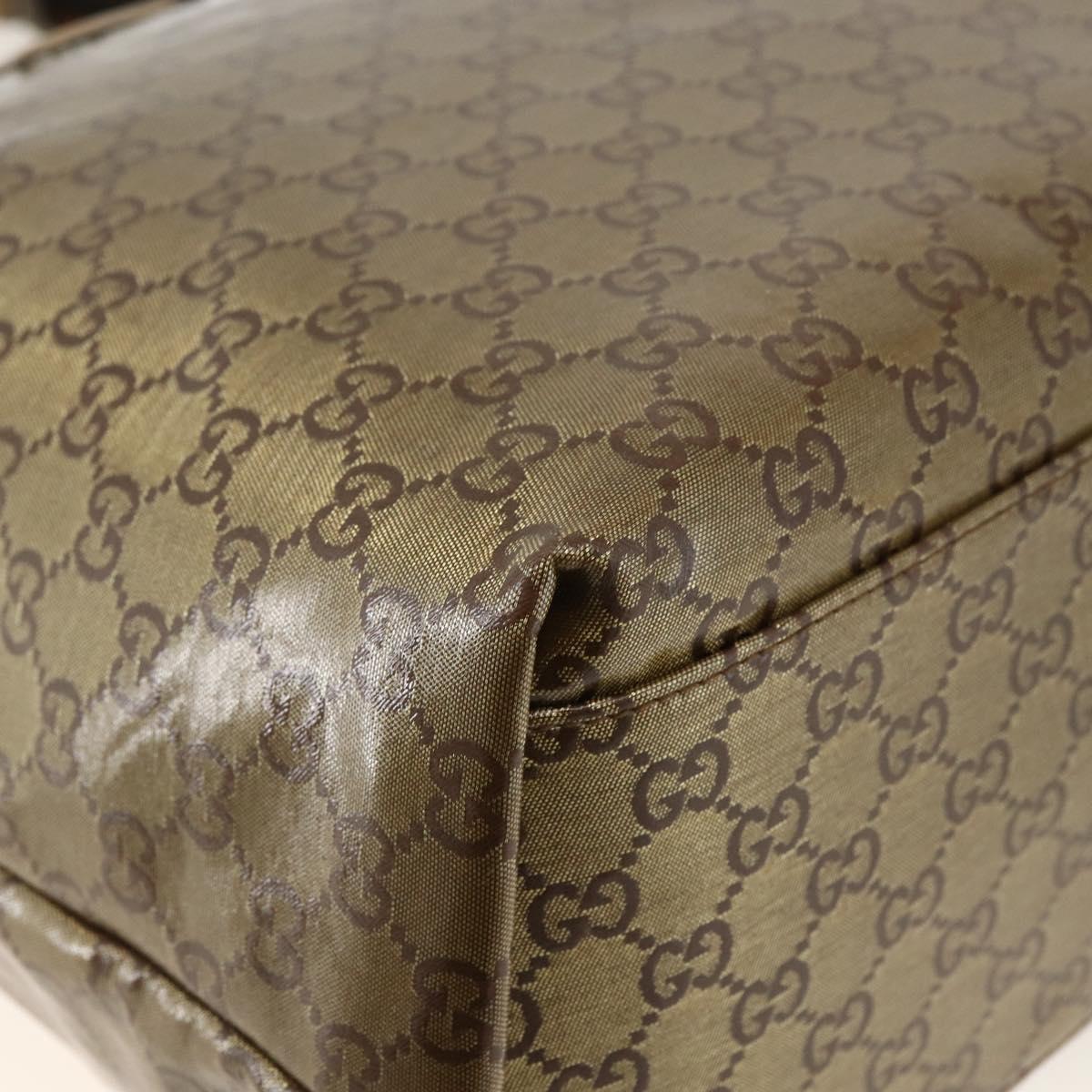 GUCCI GG Crystal Tote Bag Coated Canvas Beige 155524 Auth LNZ771