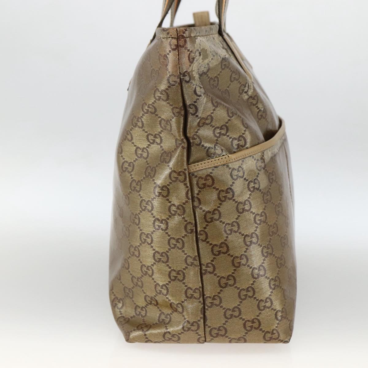 GUCCI GG Crystal Tote Bag Coated Canvas Beige 155524 Auth LNZ771