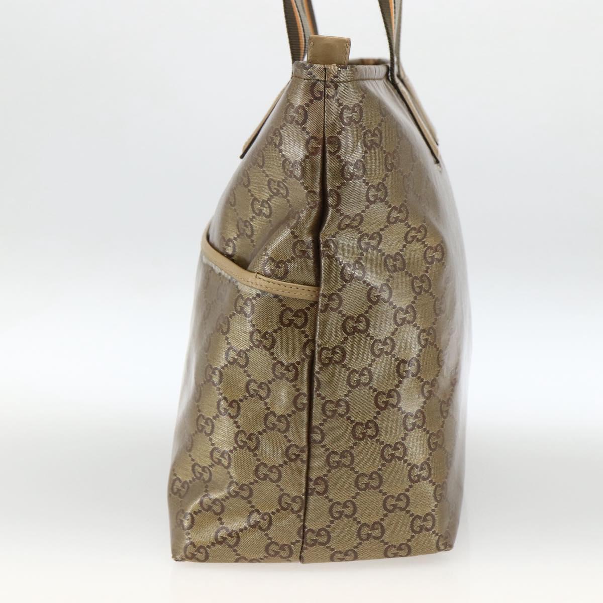 GUCCI GG Crystal Tote Bag Coated Canvas Beige 155524 Auth LNZ771
