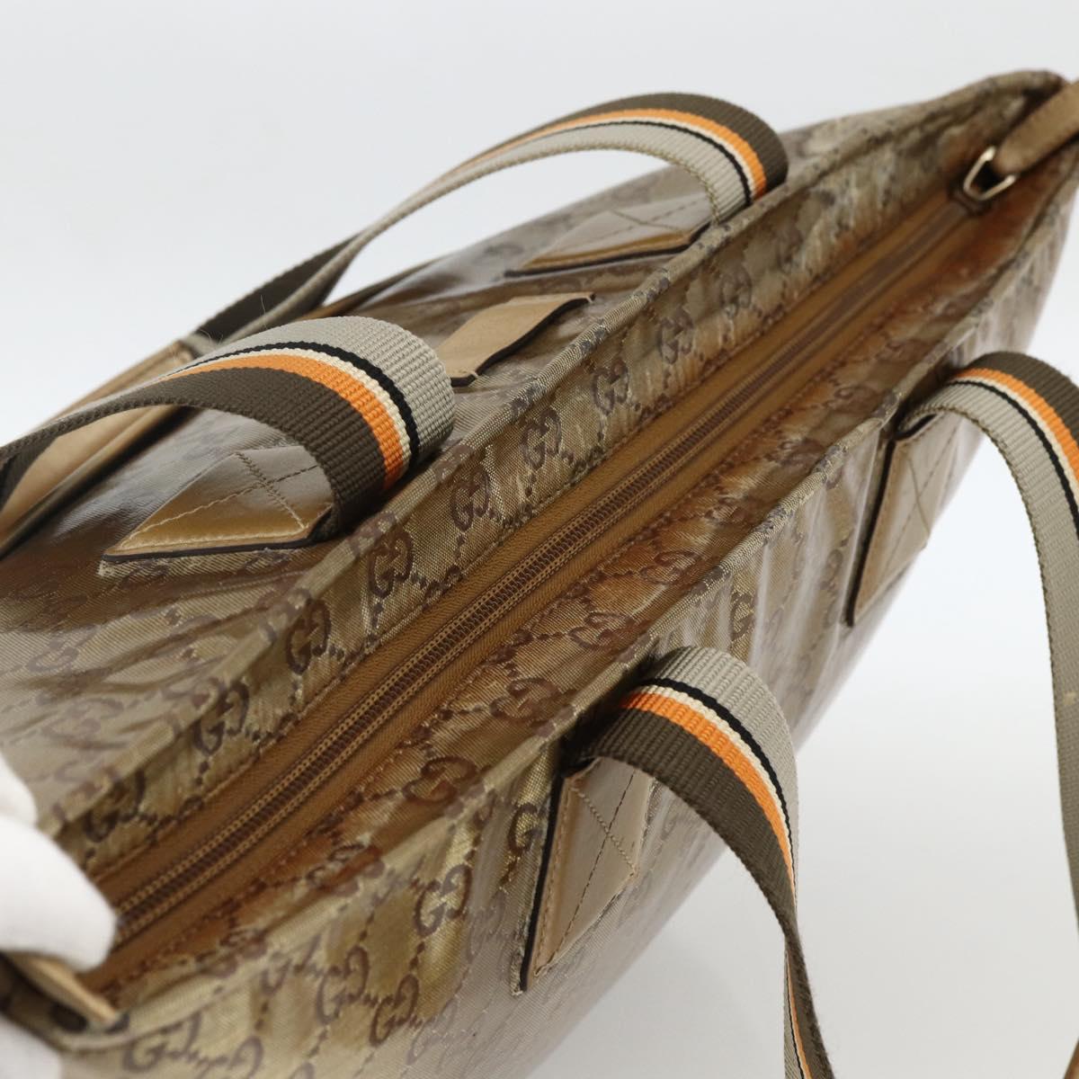 GUCCI GG Crystal Tote Bag Coated Canvas Beige 155524 Auth LNZ771