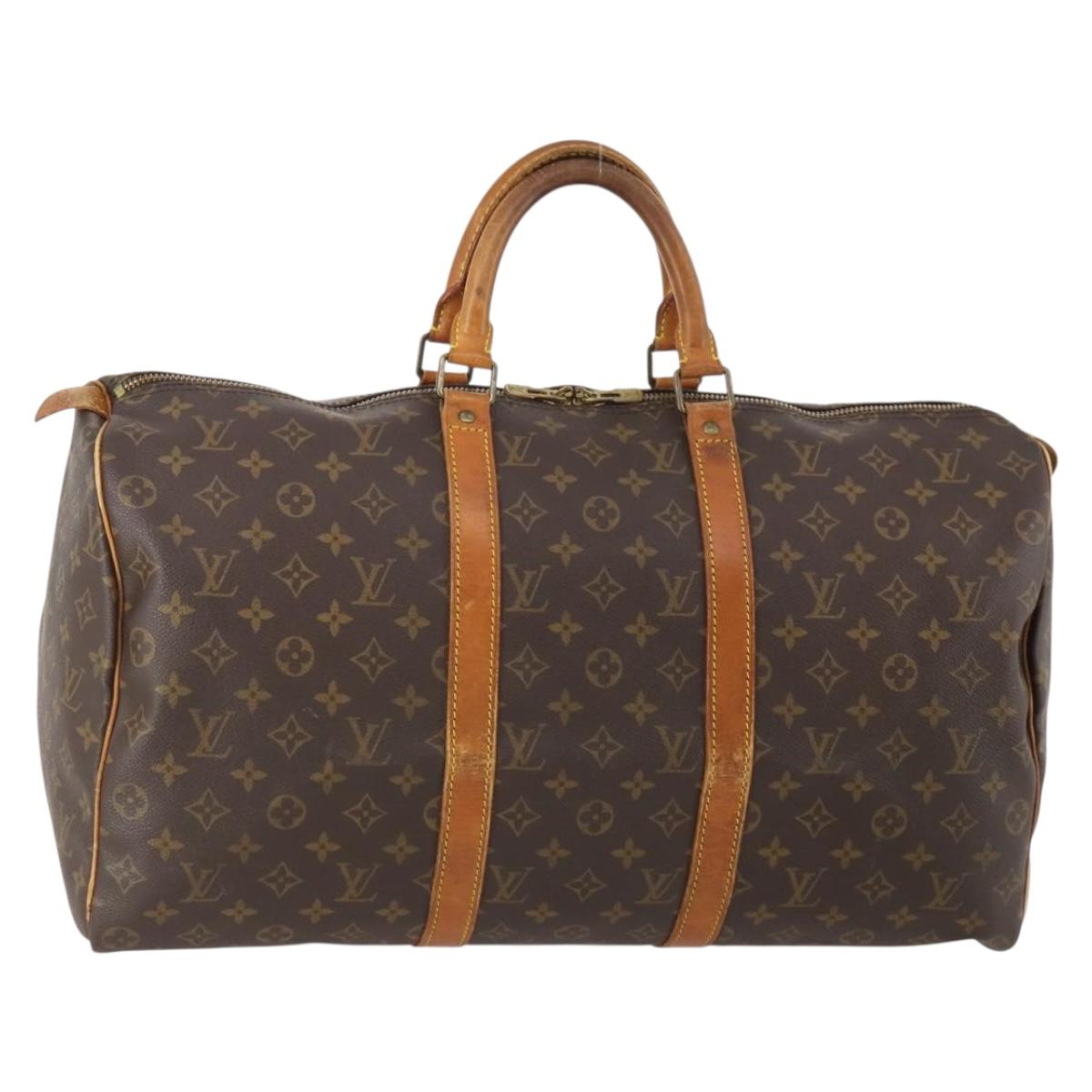 LOUIS VUITTON Monogram Keepall 50 Boston Bag M41426 LV Auth LNZ776