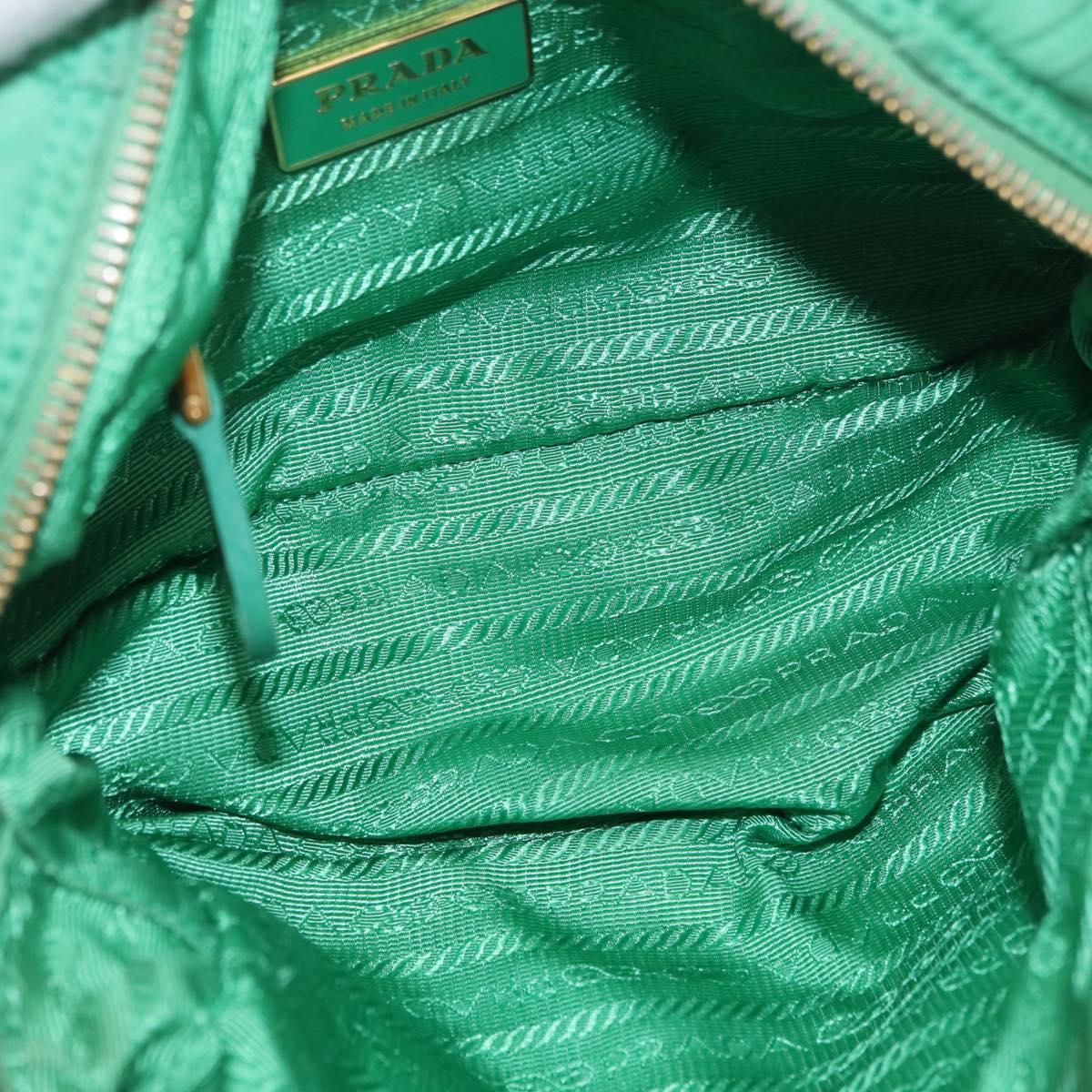 PRADA Shoulder Bag Nylon Green Gold Auth LNZ781