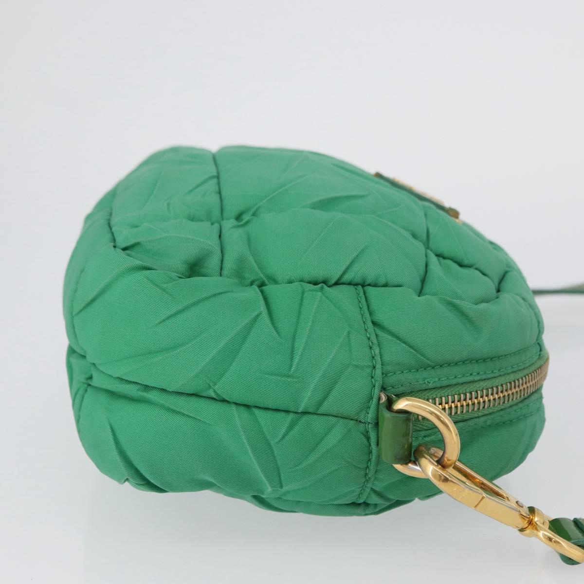 PRADA Shoulder Bag Nylon Green Gold Auth LNZ781