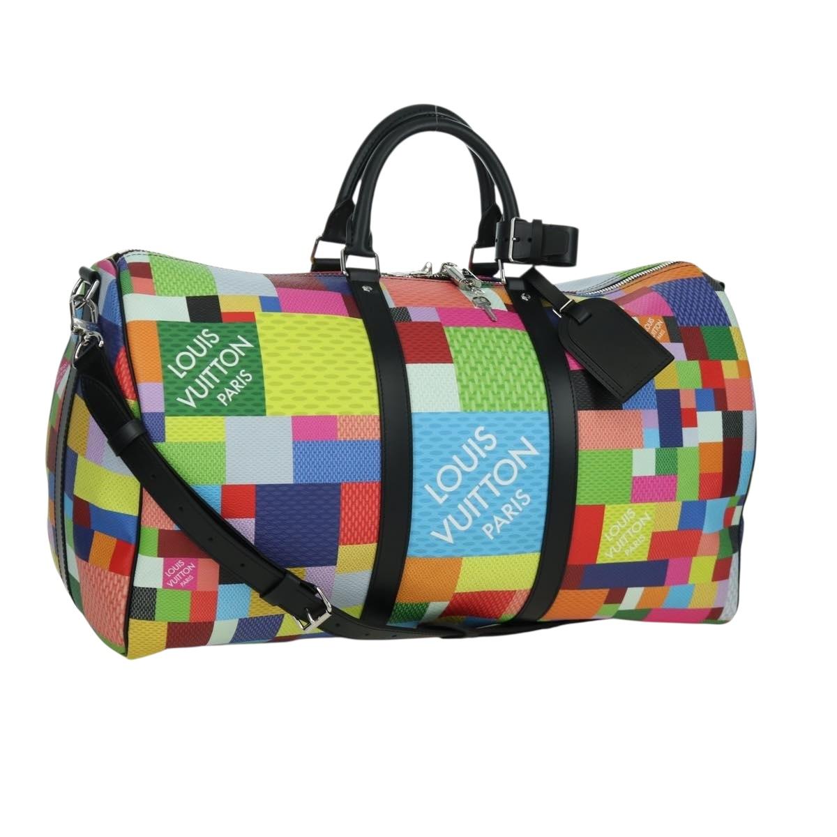LOUIS VUITTON Damier Graffiti 3D Keepall Bandouliere 50 N50019 LV Auth LNZ783SM