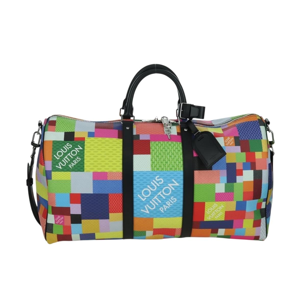 LOUIS VUITTON Damier Graffiti 3D Keepall Bandouliere 50 N50019 LV Auth LNZ783SM