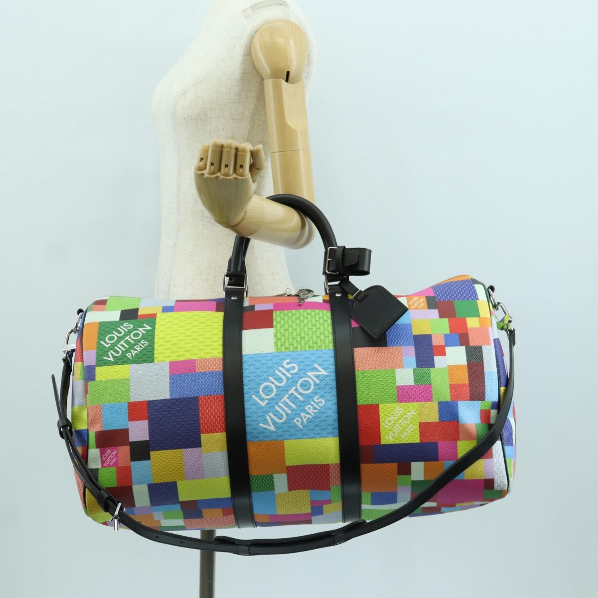 LOUIS VUITTON Damier Graffiti 3D Keepall Bandouliere 50 N50019 LV Auth LNZ783SM