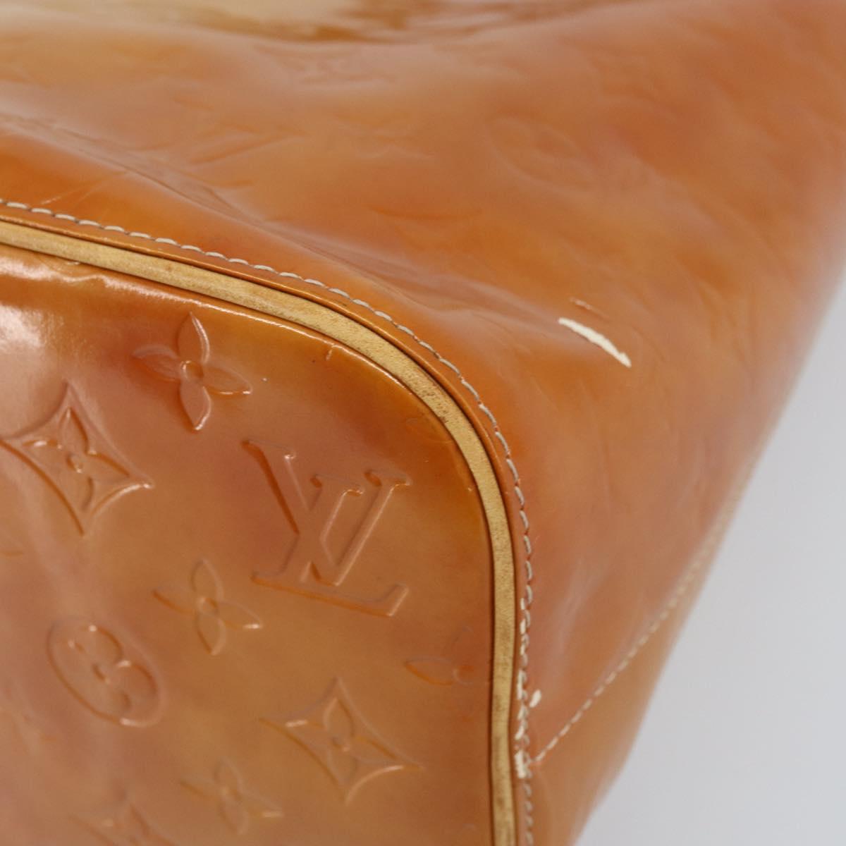 LOUIS VUITTON Monogram Vernis Houston Hand Bag Beige M91004 LV Auth LNZ785