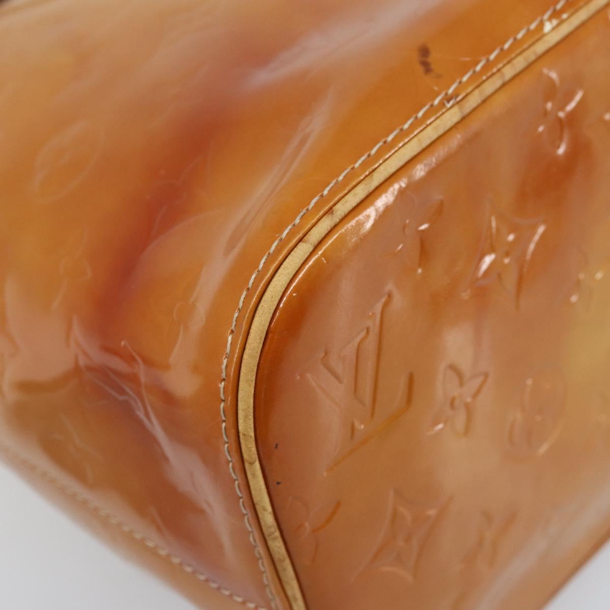 LOUIS VUITTON Monogram Vernis Houston Hand Bag Beige M91004 LV Auth LNZ785