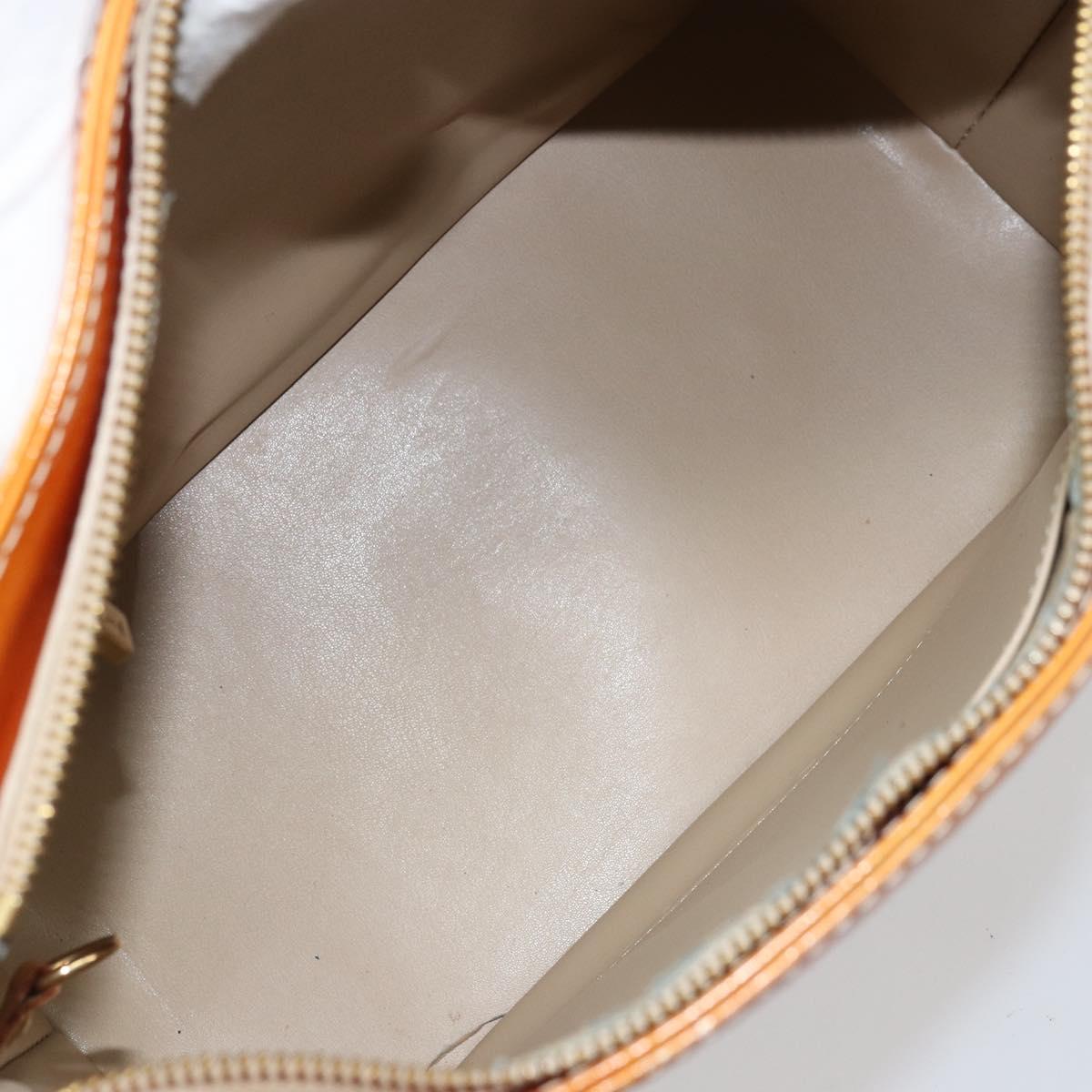 LOUIS VUITTON Monogram Vernis Houston Hand Bag Beige M91004 LV Auth LNZ785