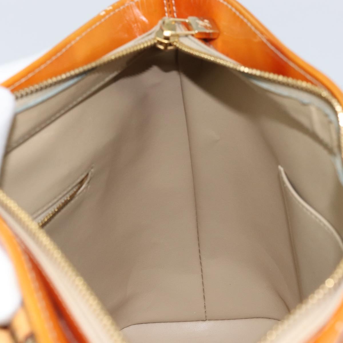 LOUIS VUITTON Monogram Vernis Houston Hand Bag Beige M91004 LV Auth LNZ785