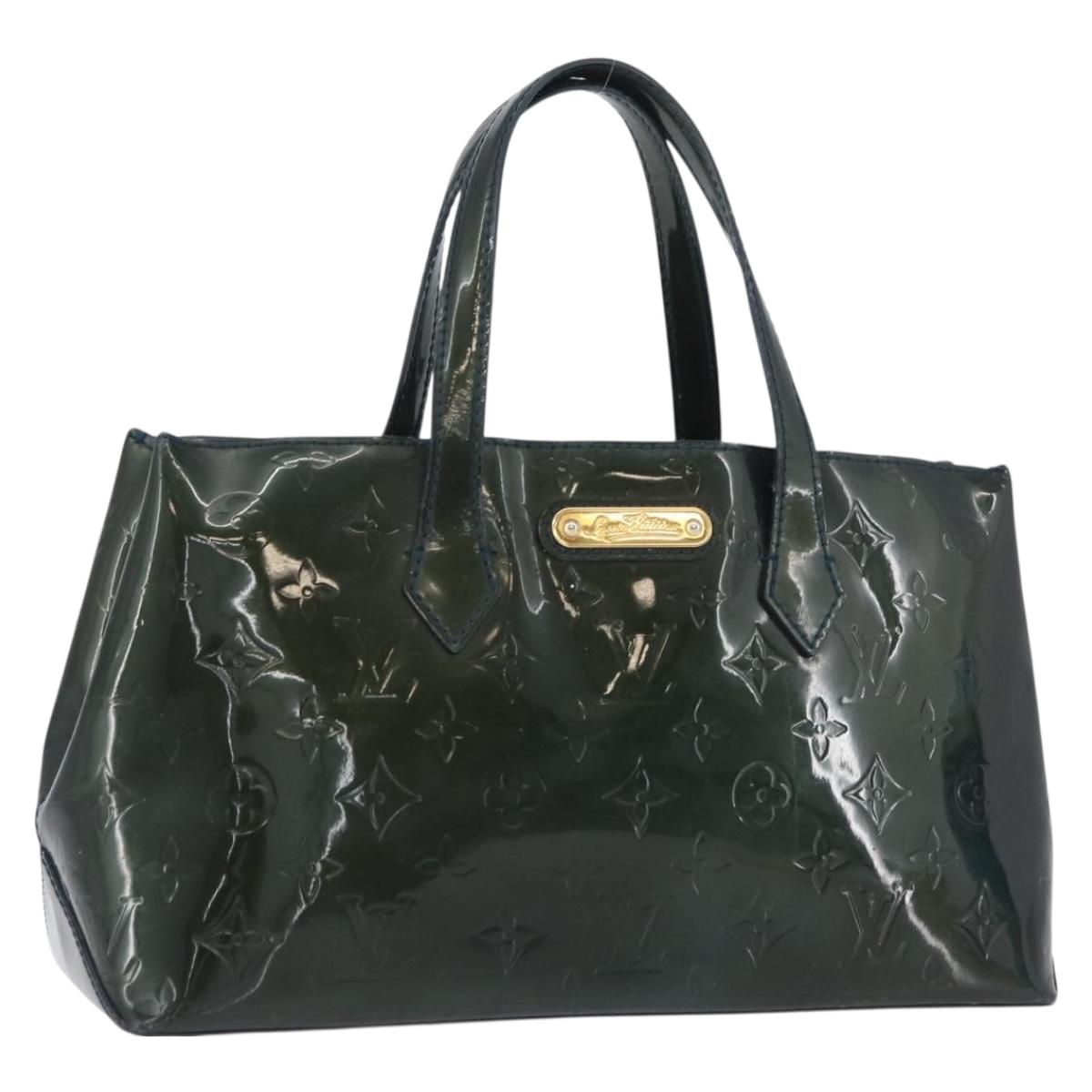 LOUIS VUITTON Monogram Vernis Wilshire PM Bag Blue Galatic M93646 LV Auth LNZ787