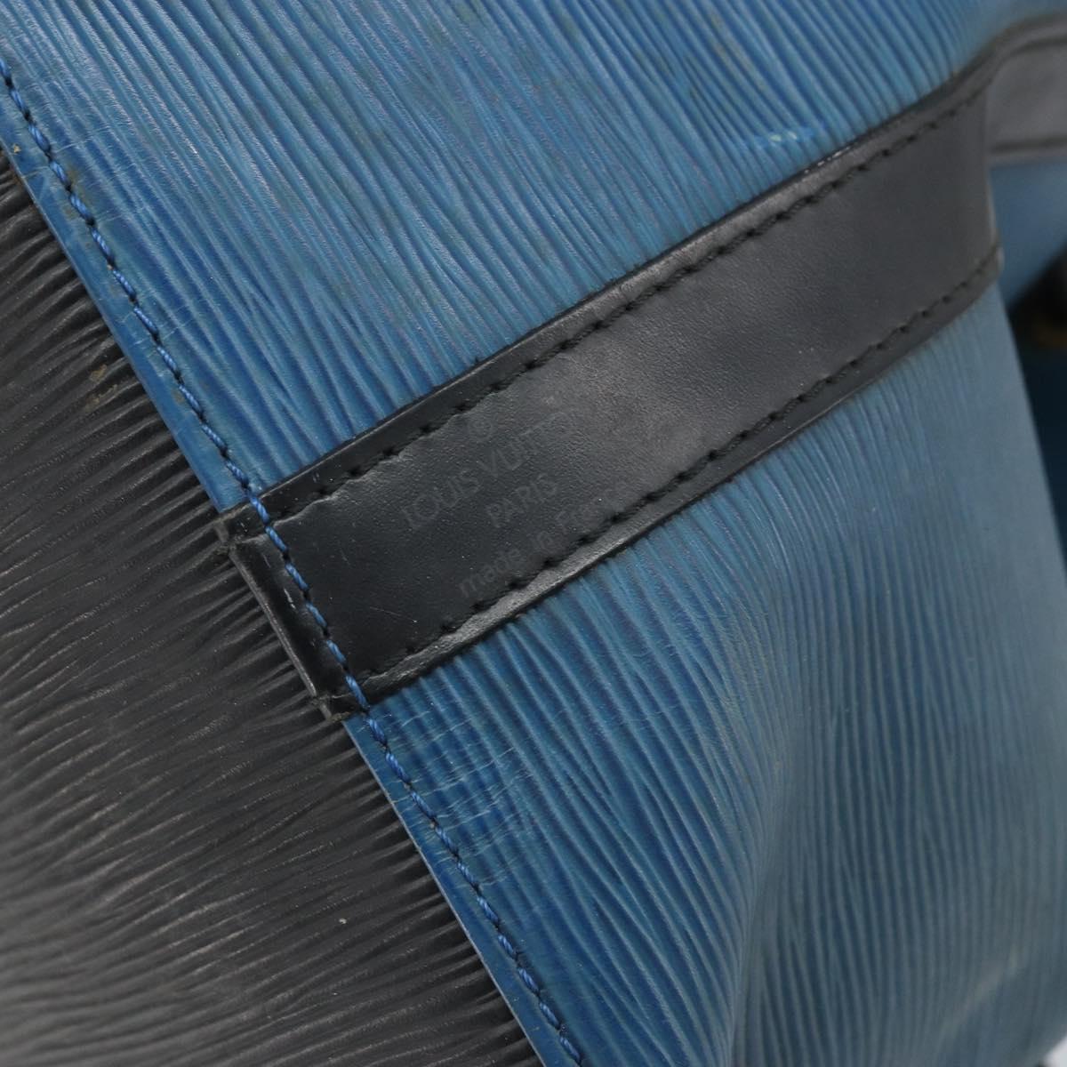 LOUIS VUITTON Epi Petit Noe Shoulder Bag Bicolor Black Blue M44152 Auth LNZ816