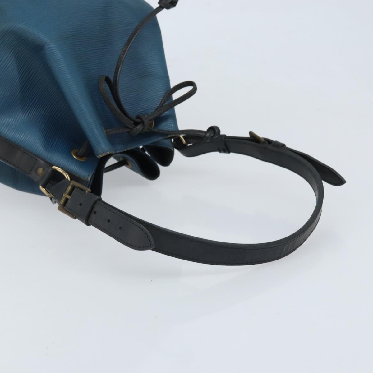 LOUIS VUITTON Epi Petit Noe Shoulder Bag Bicolor Black Blue M44152 Auth LNZ816