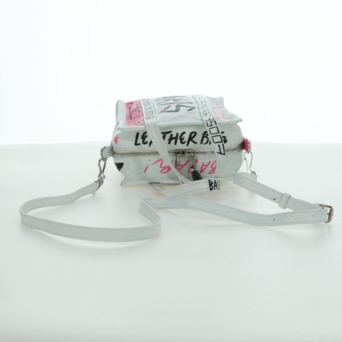 BALENCIAGA Graffiti Bazaar Shopper XXS Bag Leather 2way 513988 Auth LNZ819V