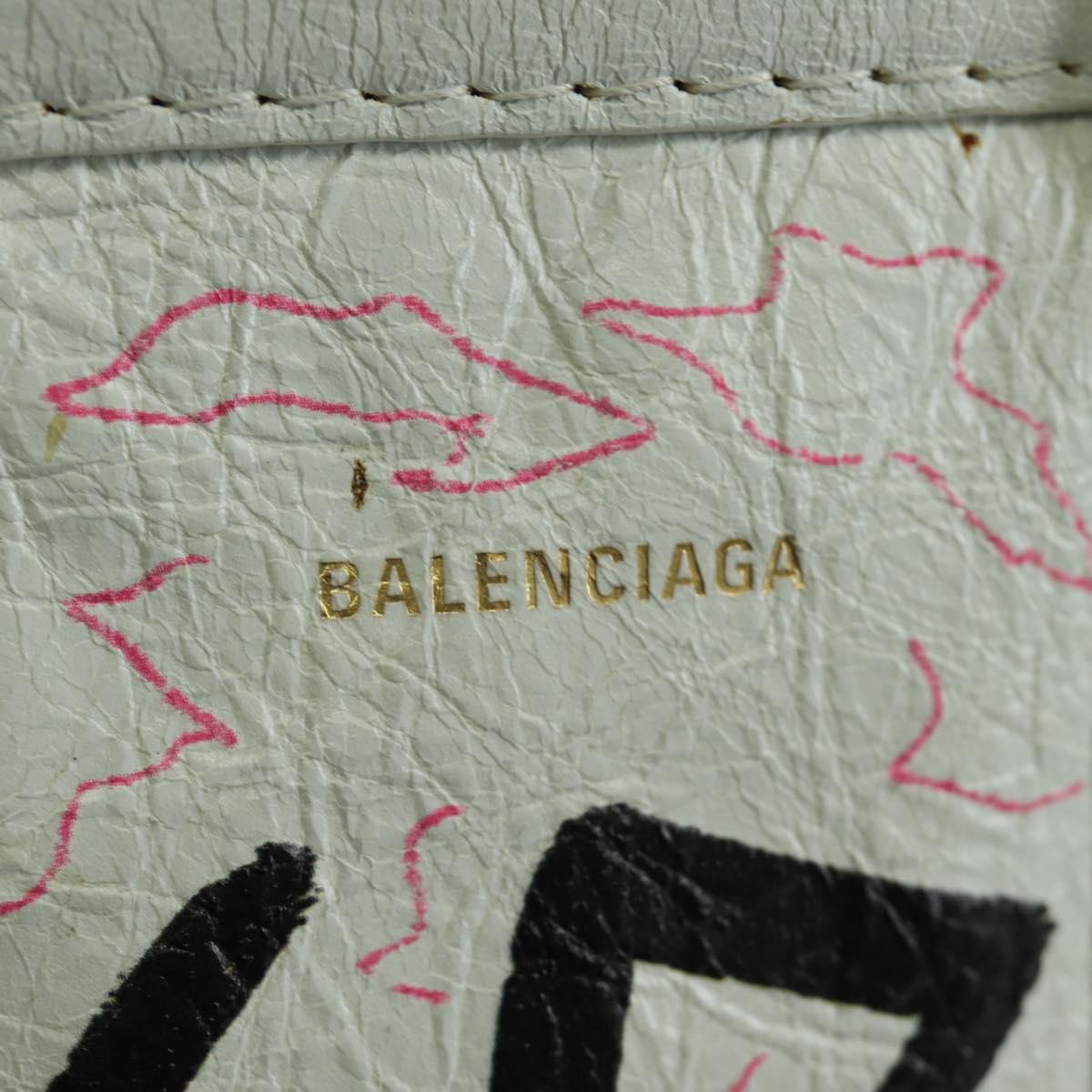 BALENCIAGA Graffiti Bazaar Shopper XXS Bag Leather 2way 513988 Auth LNZ819V