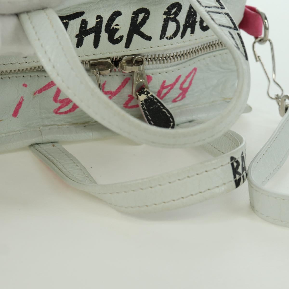 BALENCIAGA Graffiti Bazaar Shopper XXS Bag Leather 2way 513988 Auth LNZ819V
