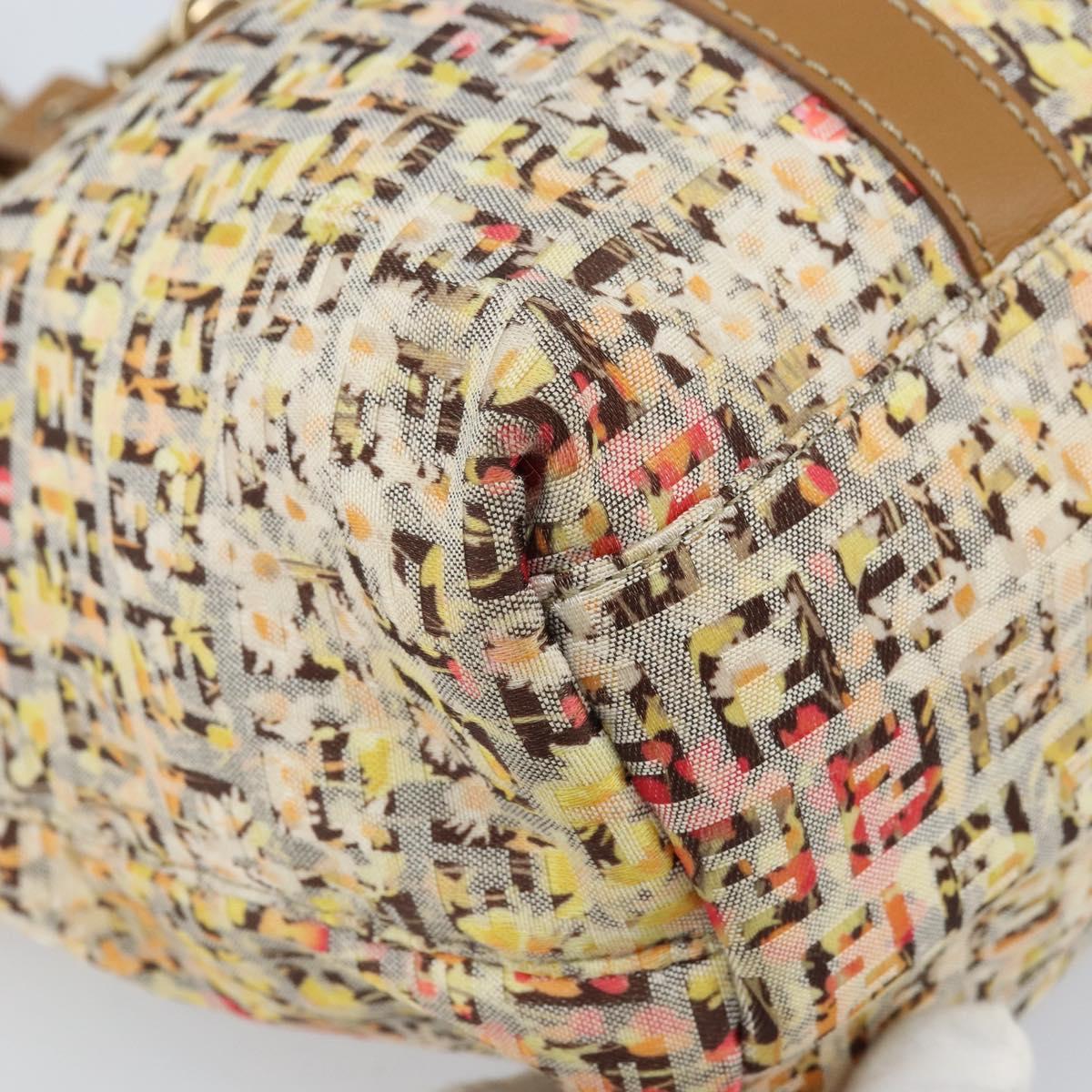FENDI Zucchino Canvas Tote Bag Multicolor Gold Auth LNZ820V
