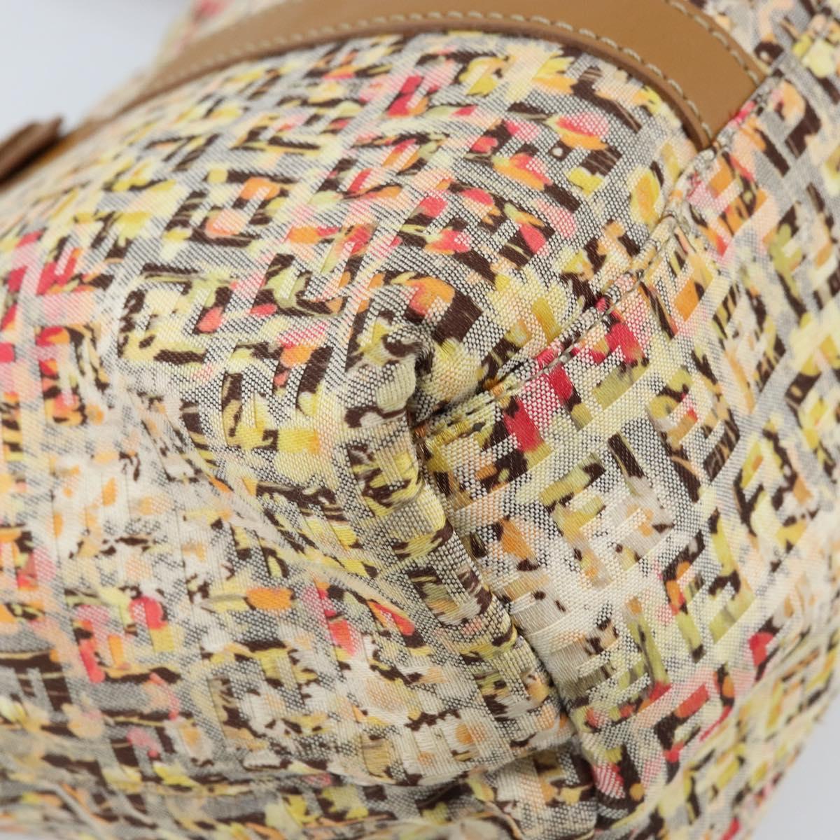 FENDI Zucchino Canvas Tote Bag Multicolor Gold Auth LNZ820V