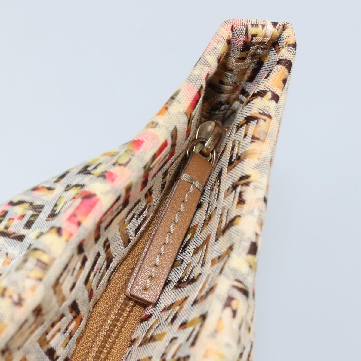 FENDI Zucchino Canvas Tote Bag Multicolor Gold Auth LNZ820V