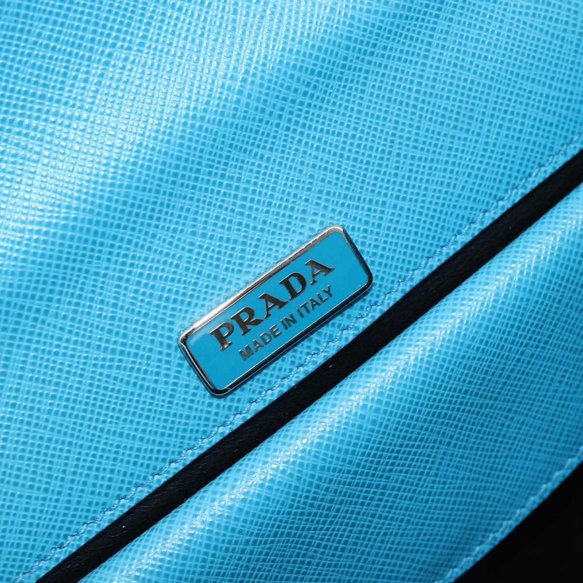 PRADA Chain Shoulder Bag Safiano leather Multicolor Silver Auth LNZ822A