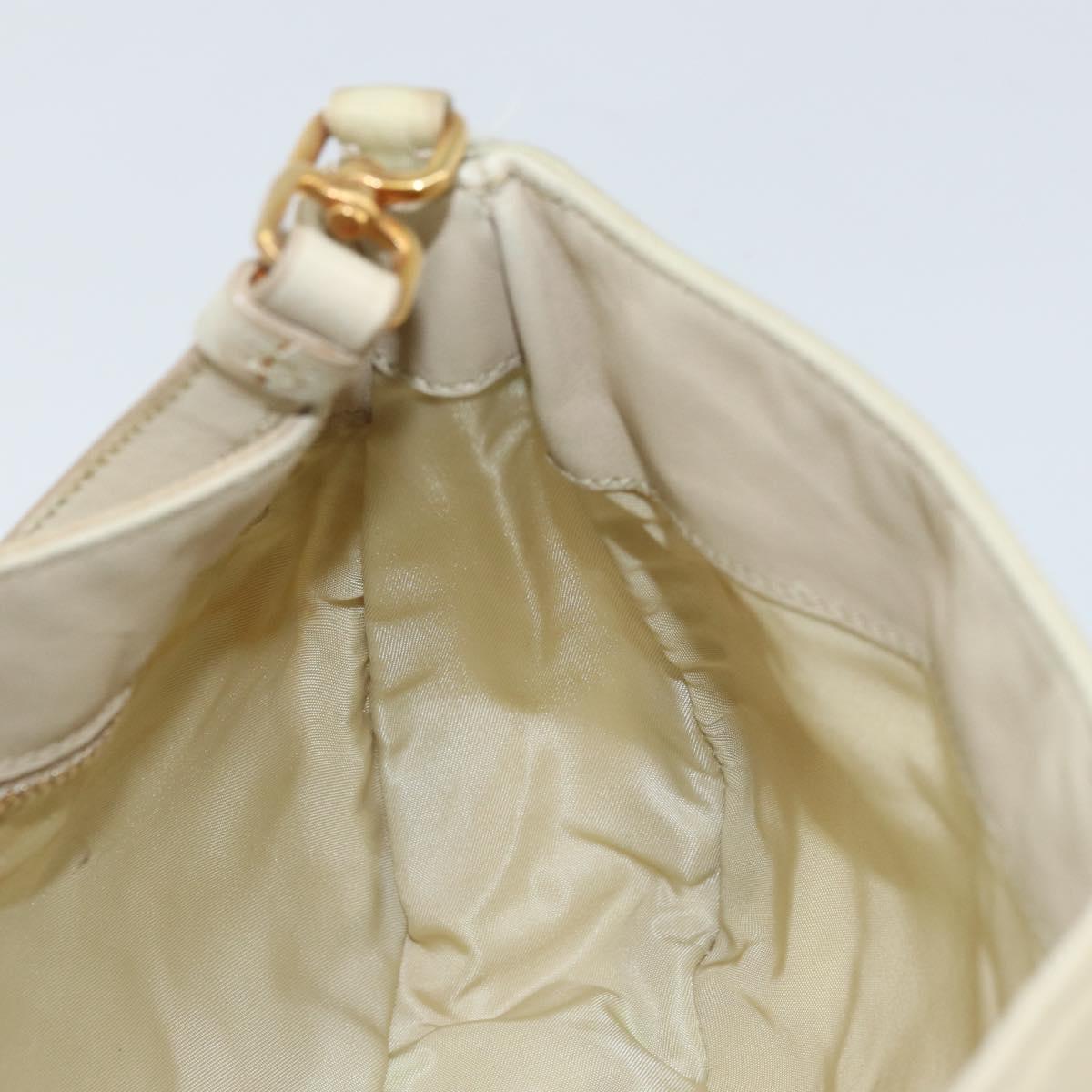 PRADA Shoulder Bag Nylon Beige Gold Auth LNZ823