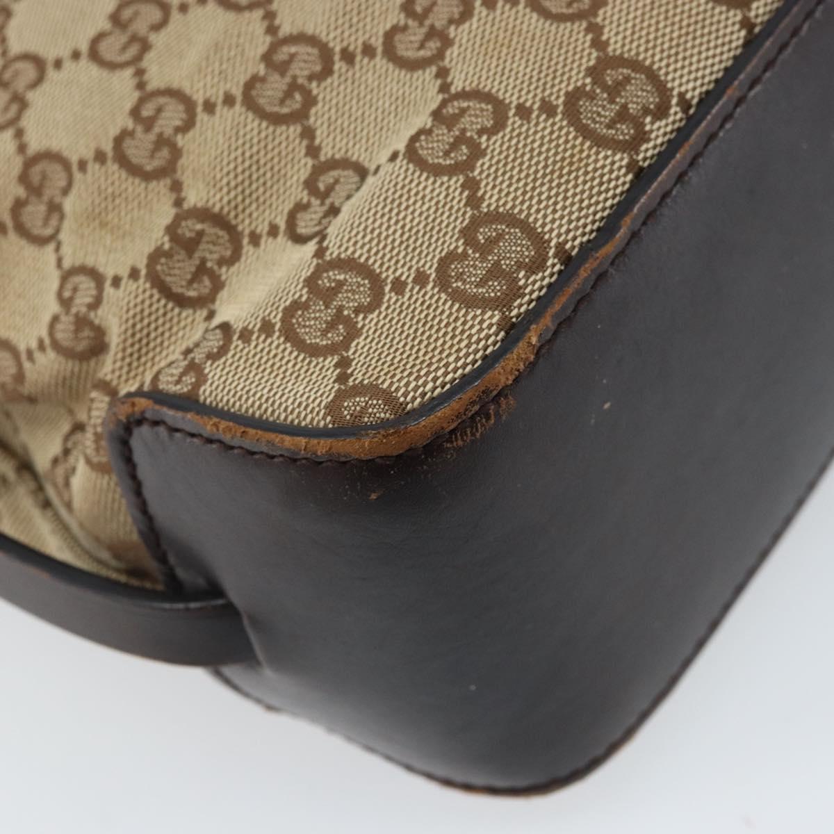 GUCCI GG Canvas Hand Bag Beige Gold 107757 Auth LNZ827