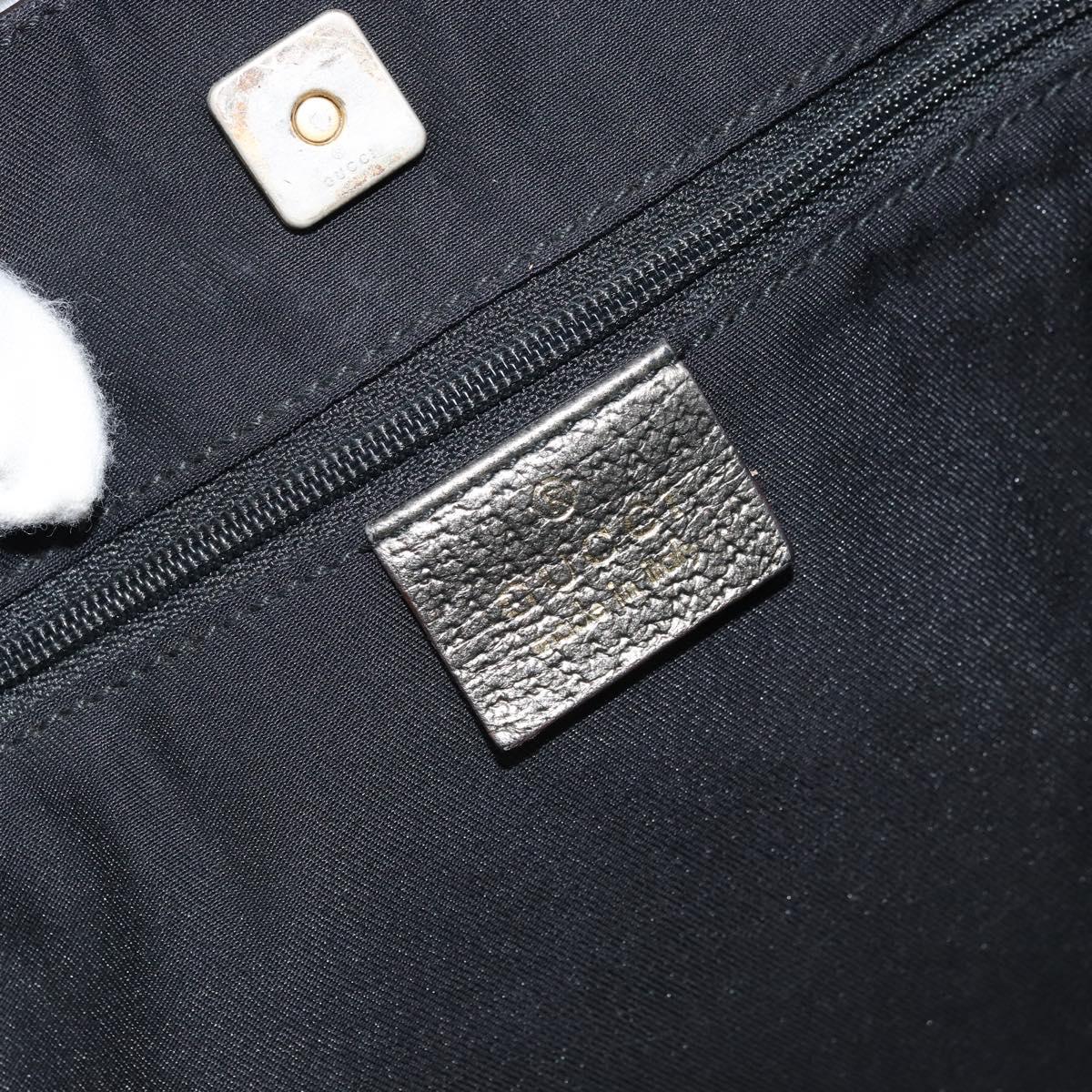GUCCI GG Canvas Tote Bag Black Gold 146247 Auth LNZ828A