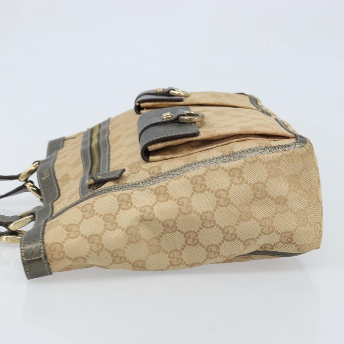 GUCCI GG Canvas Tote Bag Black Gold 146247 Auth LNZ828A
