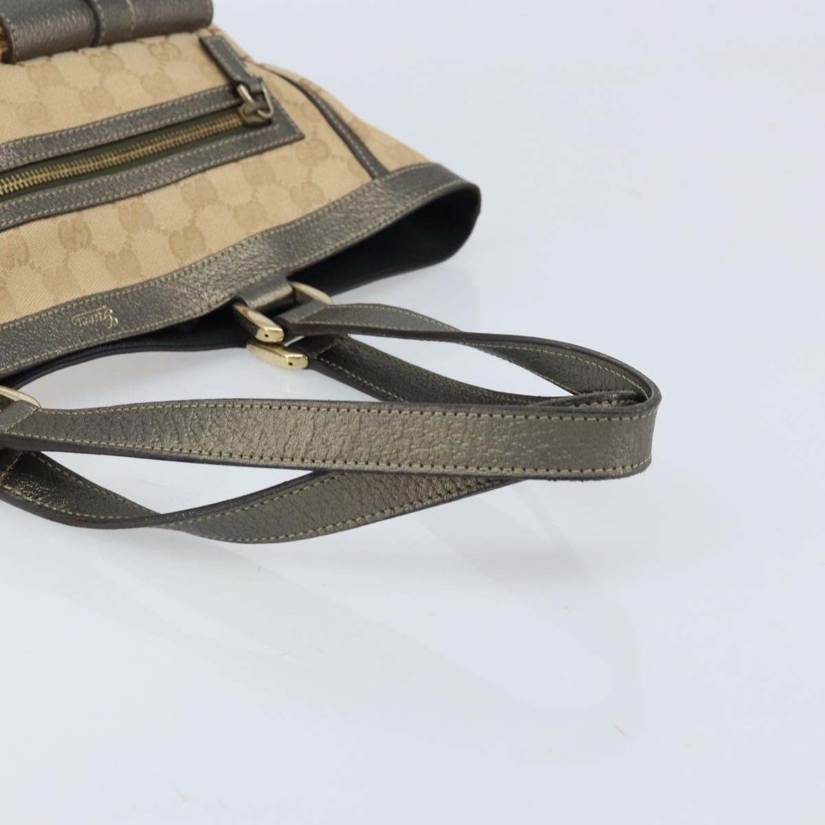 GUCCI GG Canvas Tote Bag Black Gold 146247 Auth LNZ828A