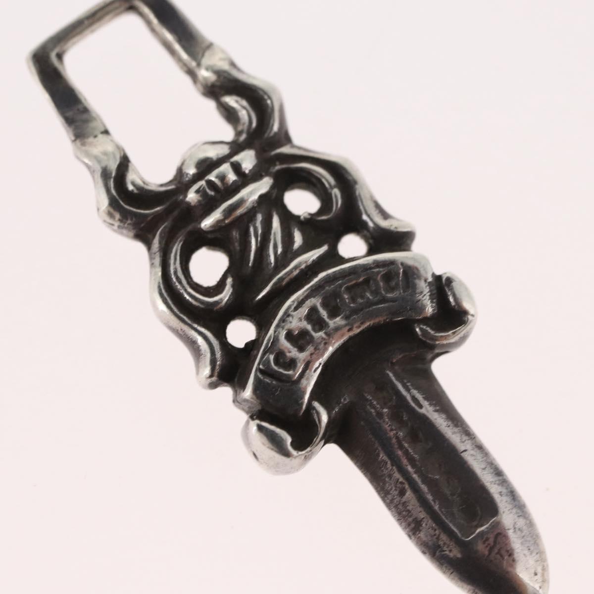 Chrome Hearts Dagger Charm Pendant Top Ag925 Silver Auth LNZ835SAV