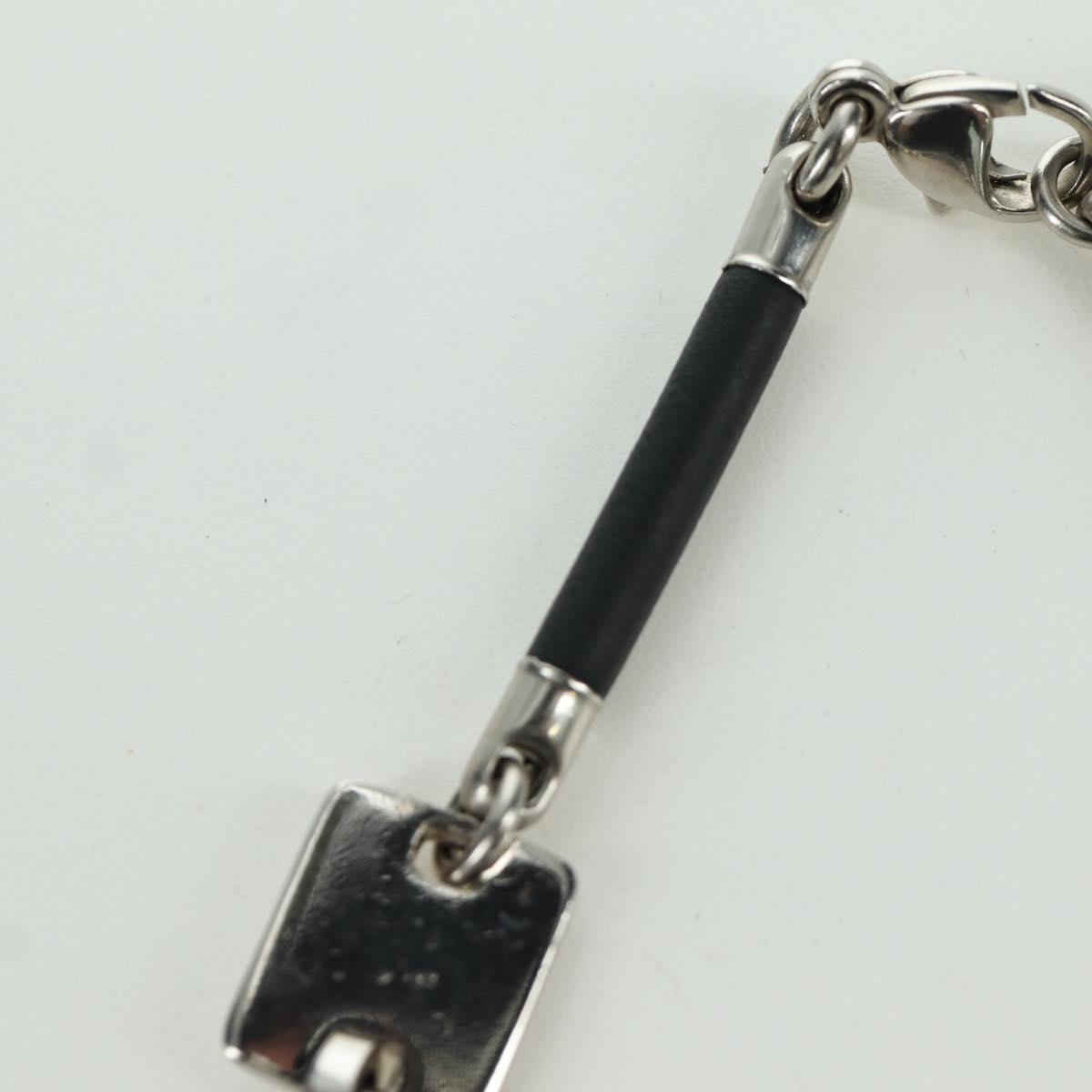 CHANEL COCO Mark Bracelet metal Silver CC Auth LNZ837V
