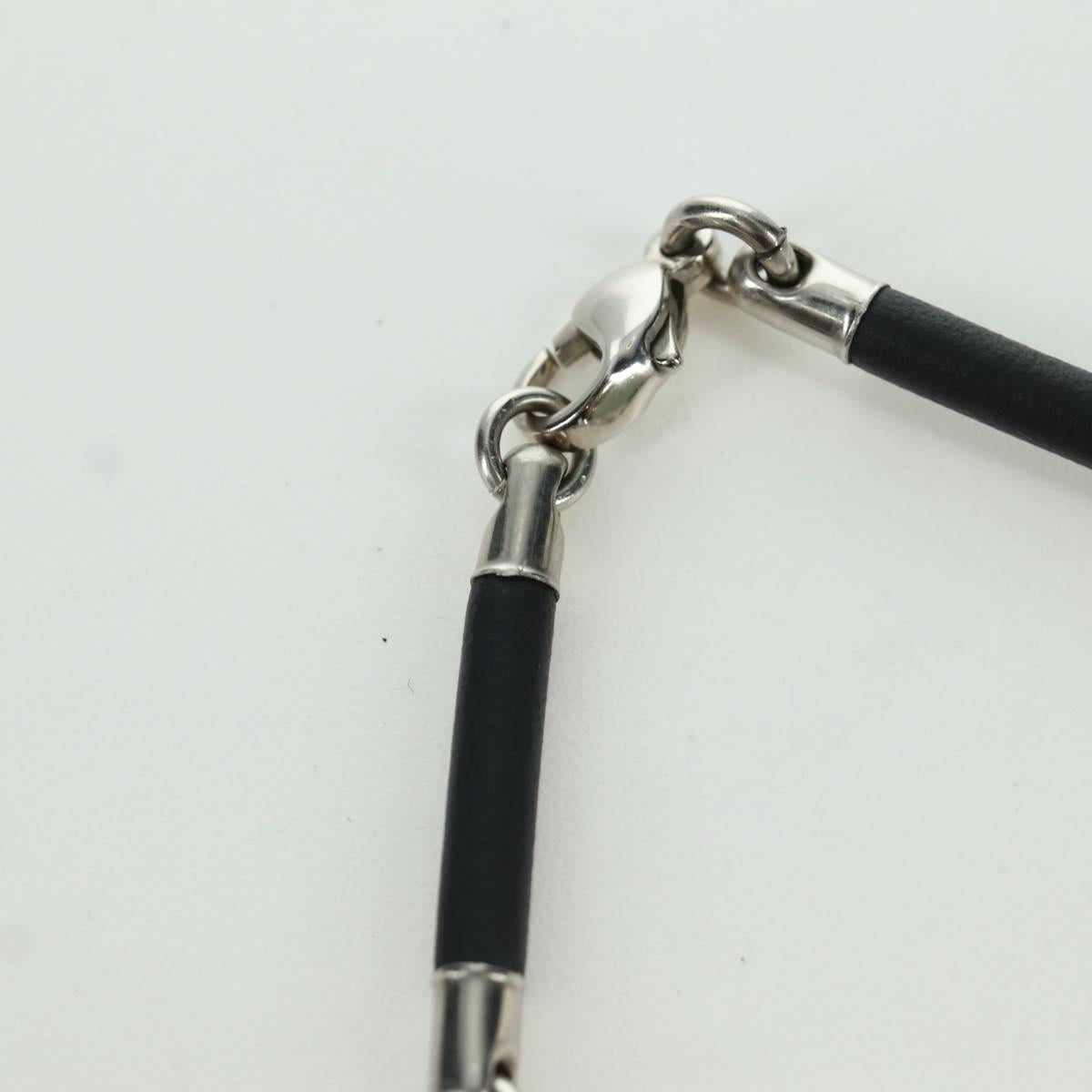 CHANEL COCO Mark Bracelet metal Silver CC Auth LNZ837V