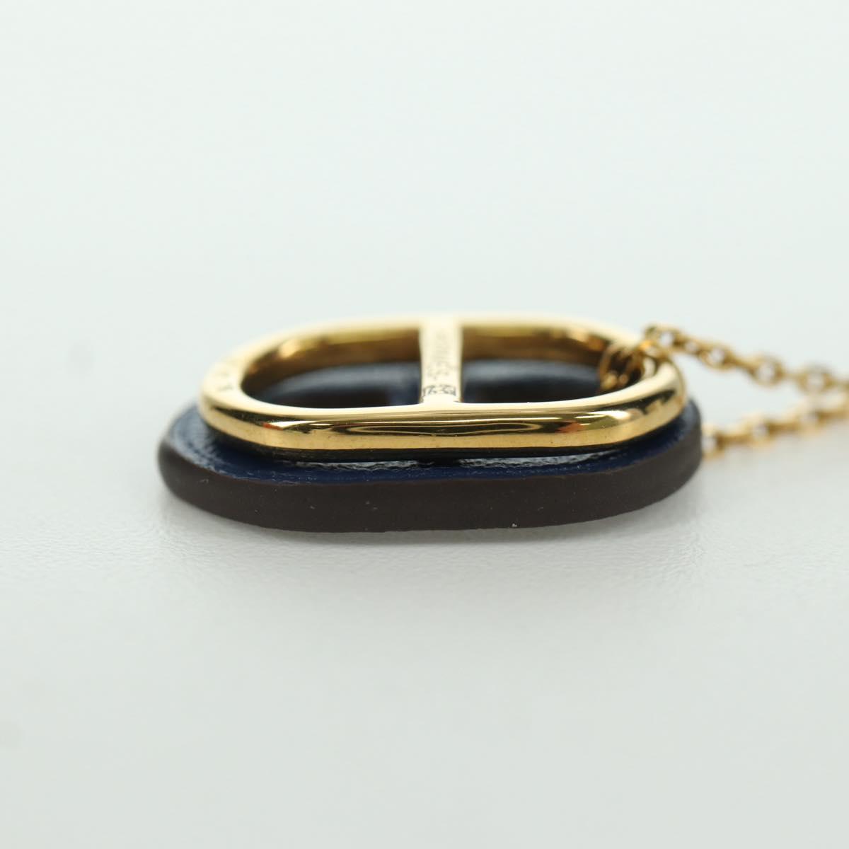 HERMES Au Maiyon Chaine d'Ancre Necklace metal Gold Auth LNZ841M