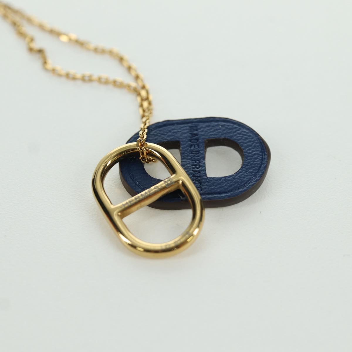 HERMES Au Maiyon Chaine d'Ancre Necklace metal Gold Auth LNZ841M