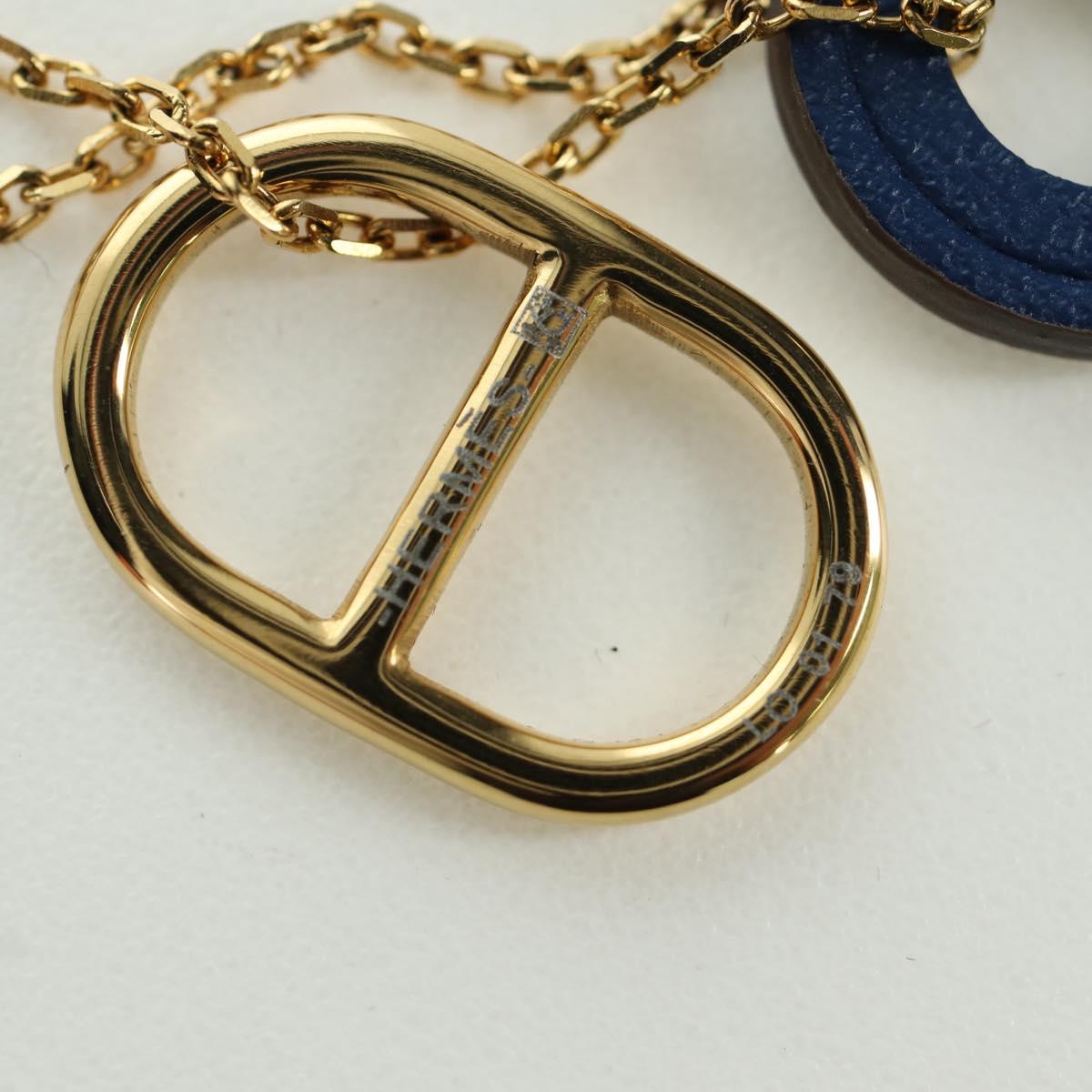 HERMES Au Maiyon Chaine d'Ancre Necklace metal Gold Auth LNZ841M