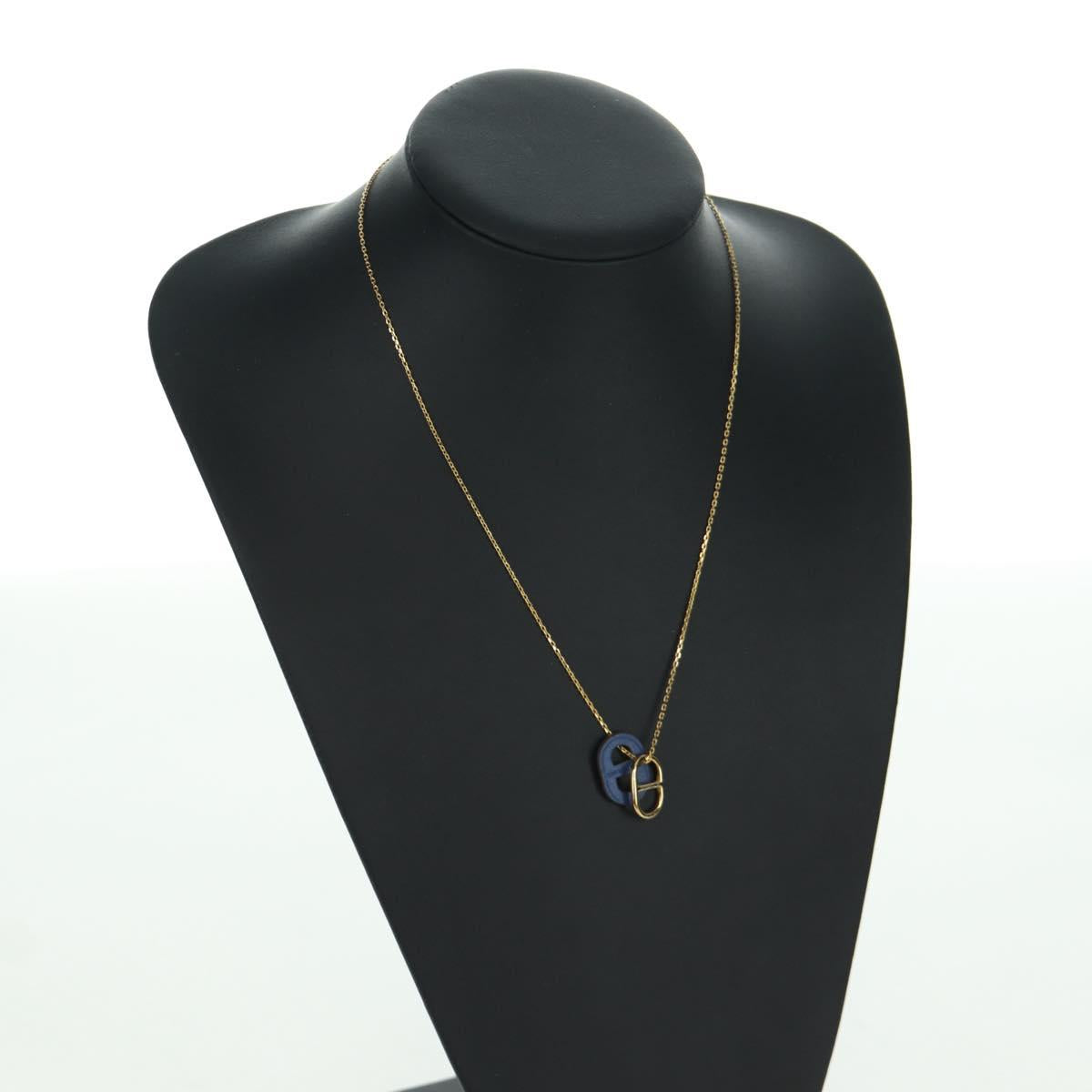HERMES Au Maiyon Chaine d'Ancre Necklace metal Gold Auth LNZ841M