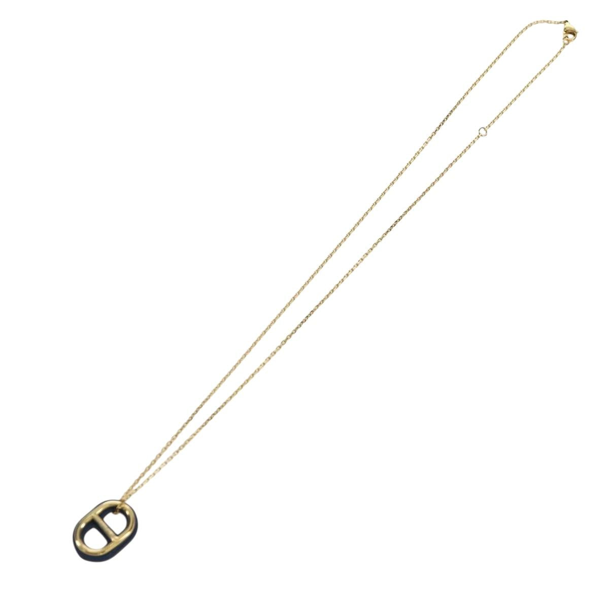 HERMES Au Maiyon Chaine d'Ancre Necklace metal Gold Auth LNZ841M